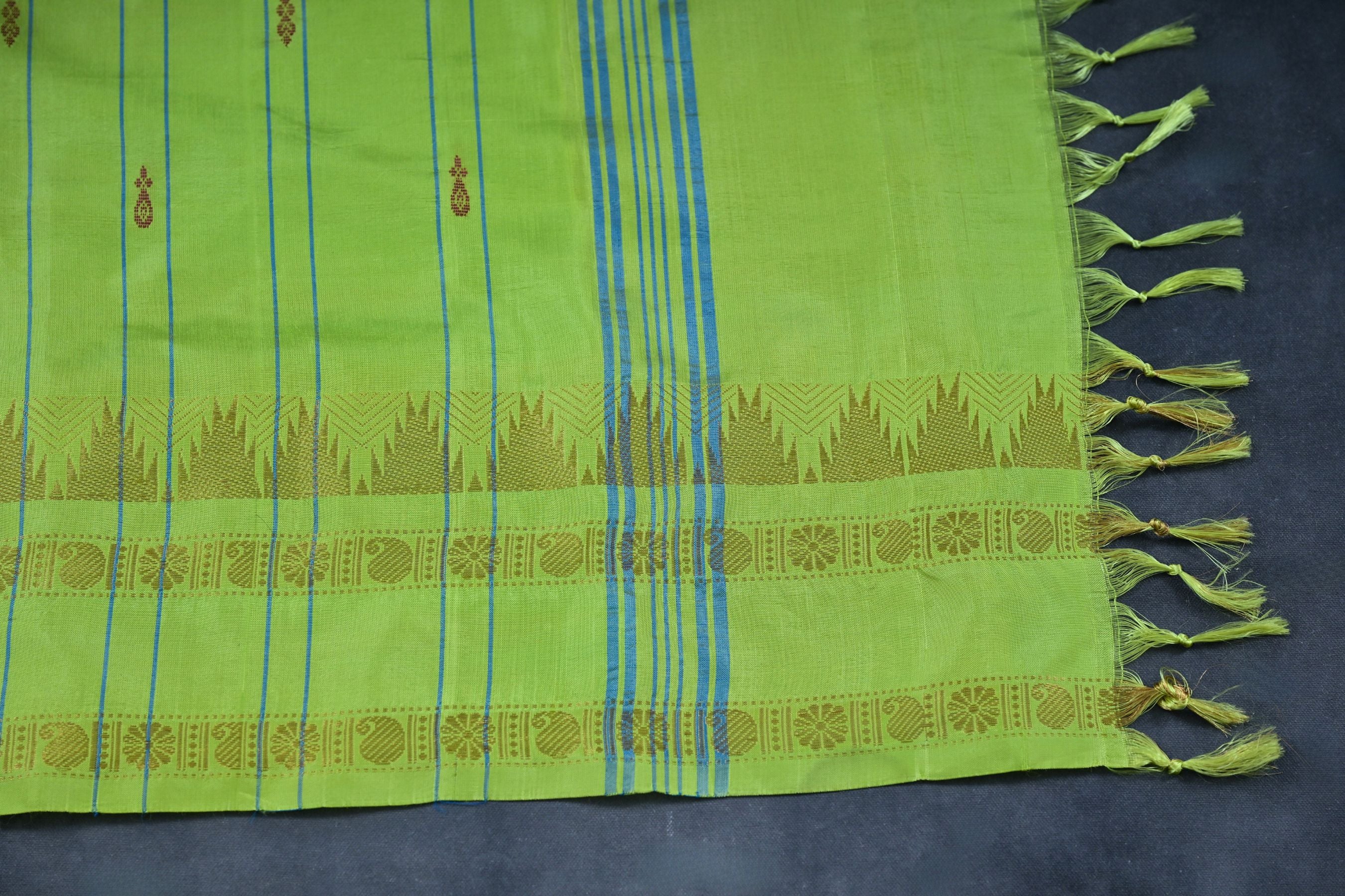 Exquisite Banana Pith Saree with Golden Zari Border Saree JCS Fashions