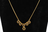 Regal Glamour: JCS Fashion Gold-Tone Chain with White Stone Pendant