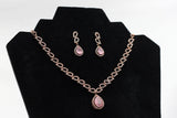 Rose Gold Polish Jewelry Stone Necklace Set by JCSFashions
