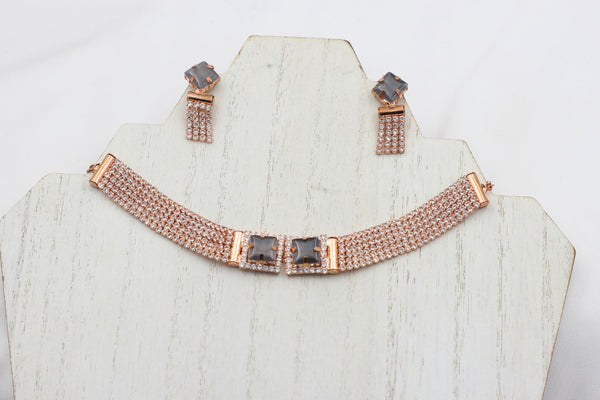 Adjustable Elegance: High-Quality Alloy & Stone Choker Set by JCSFashions