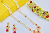 Regal Long Kundan Mala Set with American Diamonds in Gold Plating