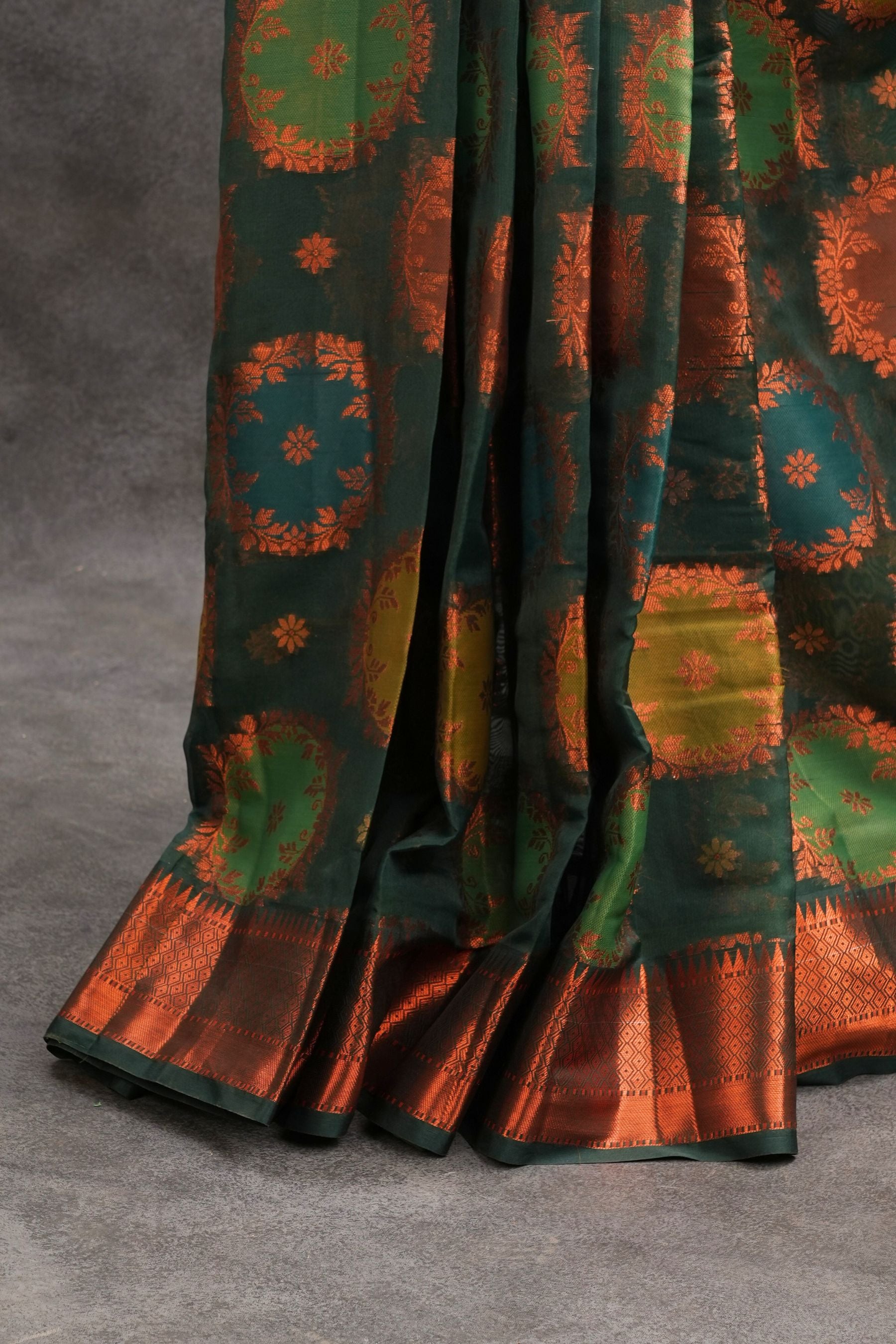 Banarasi Silk Saree with Ornate Zari Motifs and Contrast Brocade Blouse Saree JCS Fashions