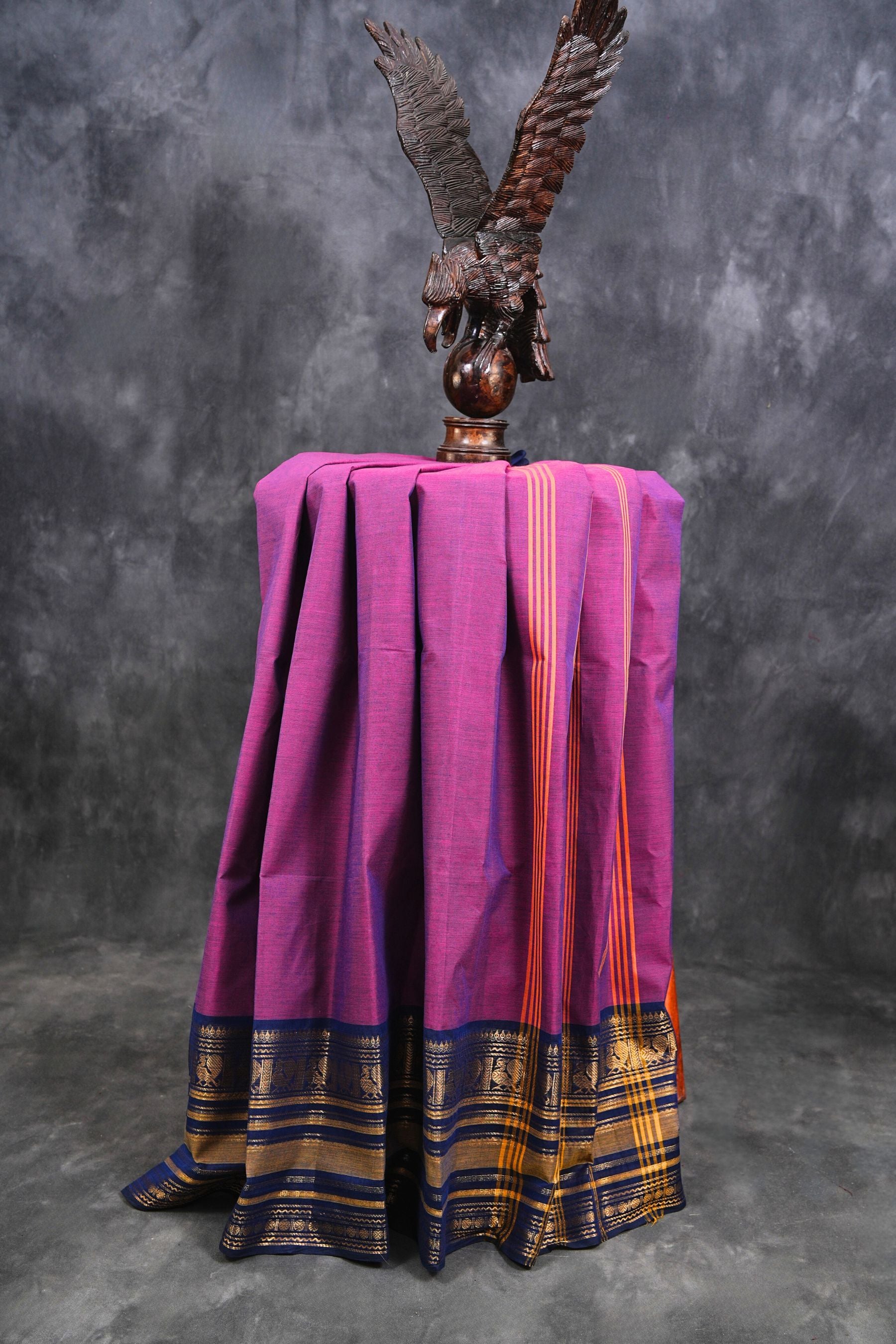 Handcrafted Pure Chettinad Cotton Saree for Elegant South Indian Style