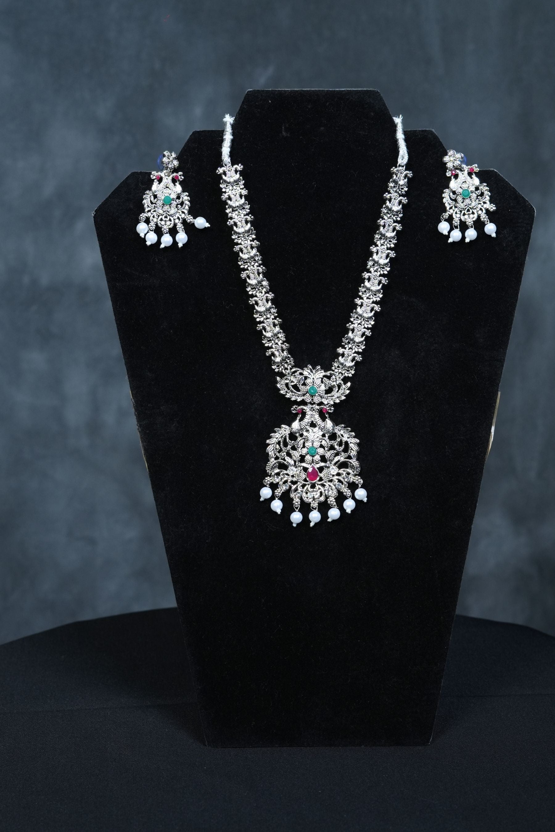 Sparkling Elegance: Silver Polish Neckset at JCS Fashions