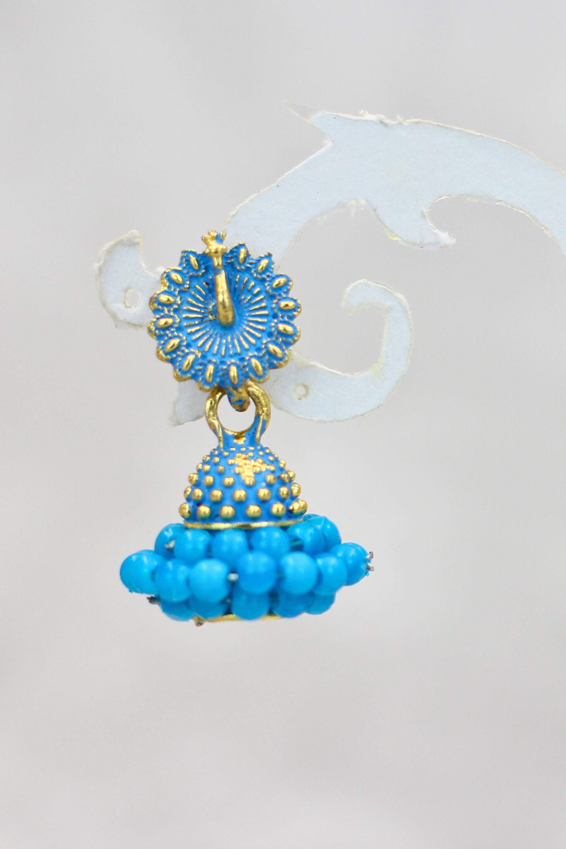 Regal Gold-Plated Oxidized Jhumka Earrings with Pearls - Ethnic Glamour Jewelry JCS Fashions