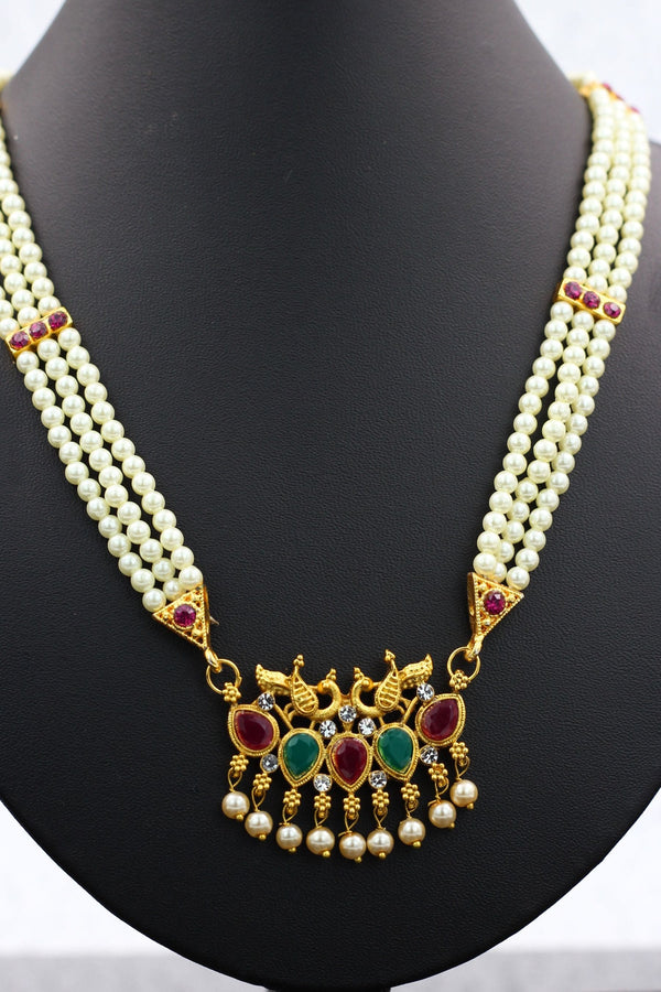 Regal Gold-Plated & Pearl Adorned Jewelry Set by JCSFashions