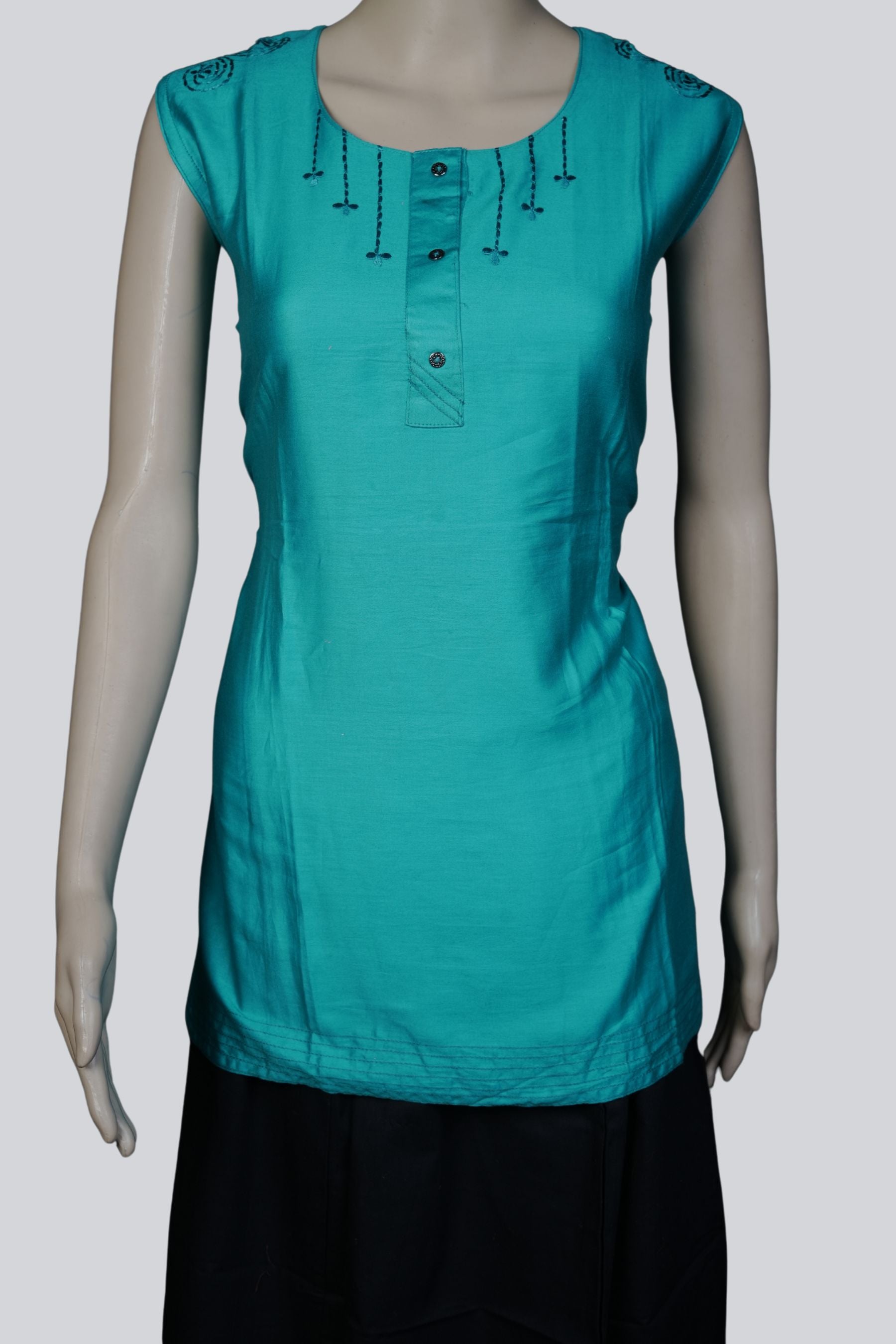 Cotton Chic: Short Kurti - Length 29 Inches at JCSFashions KURTI JCS Fashions Sea Green XX-Large (44)