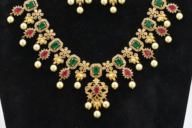 JCS Fashion's Luxurious 1 Gram Gold Necklace and Earring Set