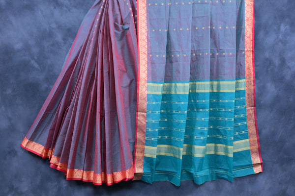 Elegant Cotton Saree with Rich Pallu: Combining Indian Tradition