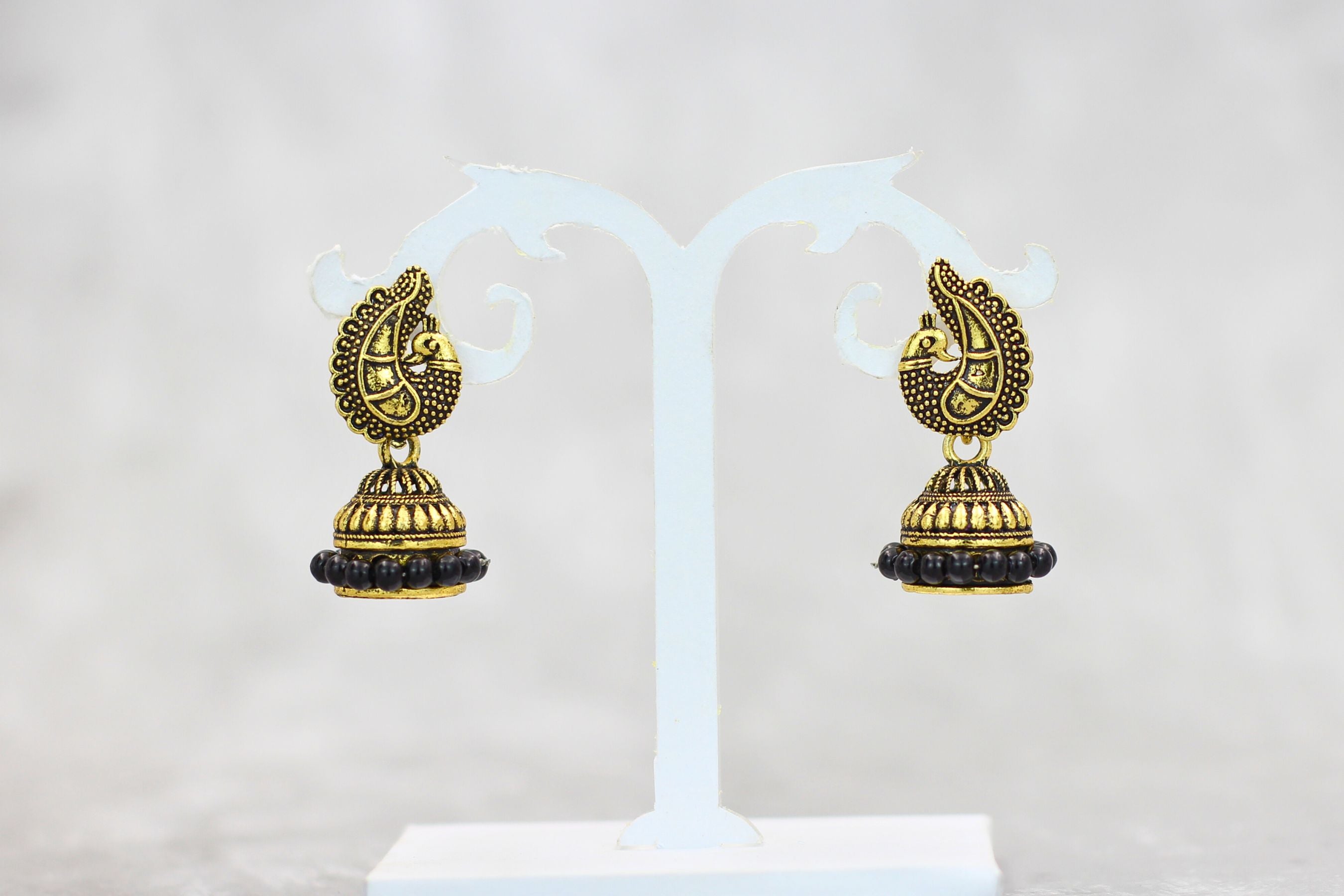 Exotic Gold-Plated Ethnic-Western Jhumkis with Accents by JCSFashions