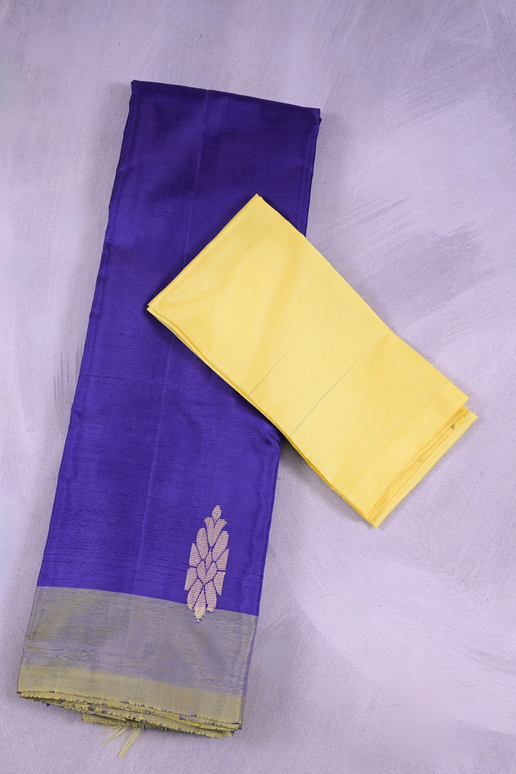 Vaazhai Naar Saree in Natural Hue - 100% Banana Pith Fiber Elegance Saree JCS Fashions Violet 5.5 meters