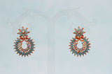 Glamorous Gold-Plated Chandelier Earrings With Brilliant Artificial Stones