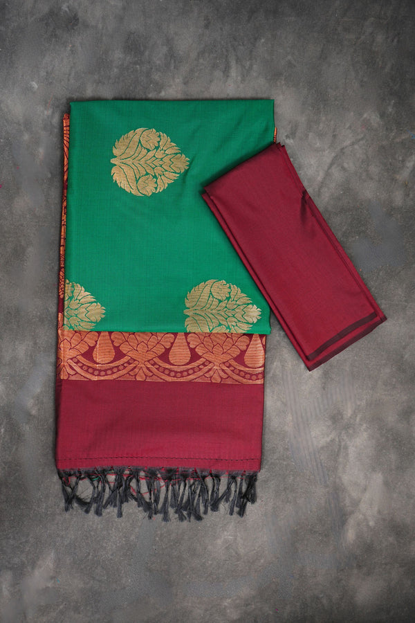 Elegant Kanchipuram Blended Silk Saree in Rich Colors by JCSFashions