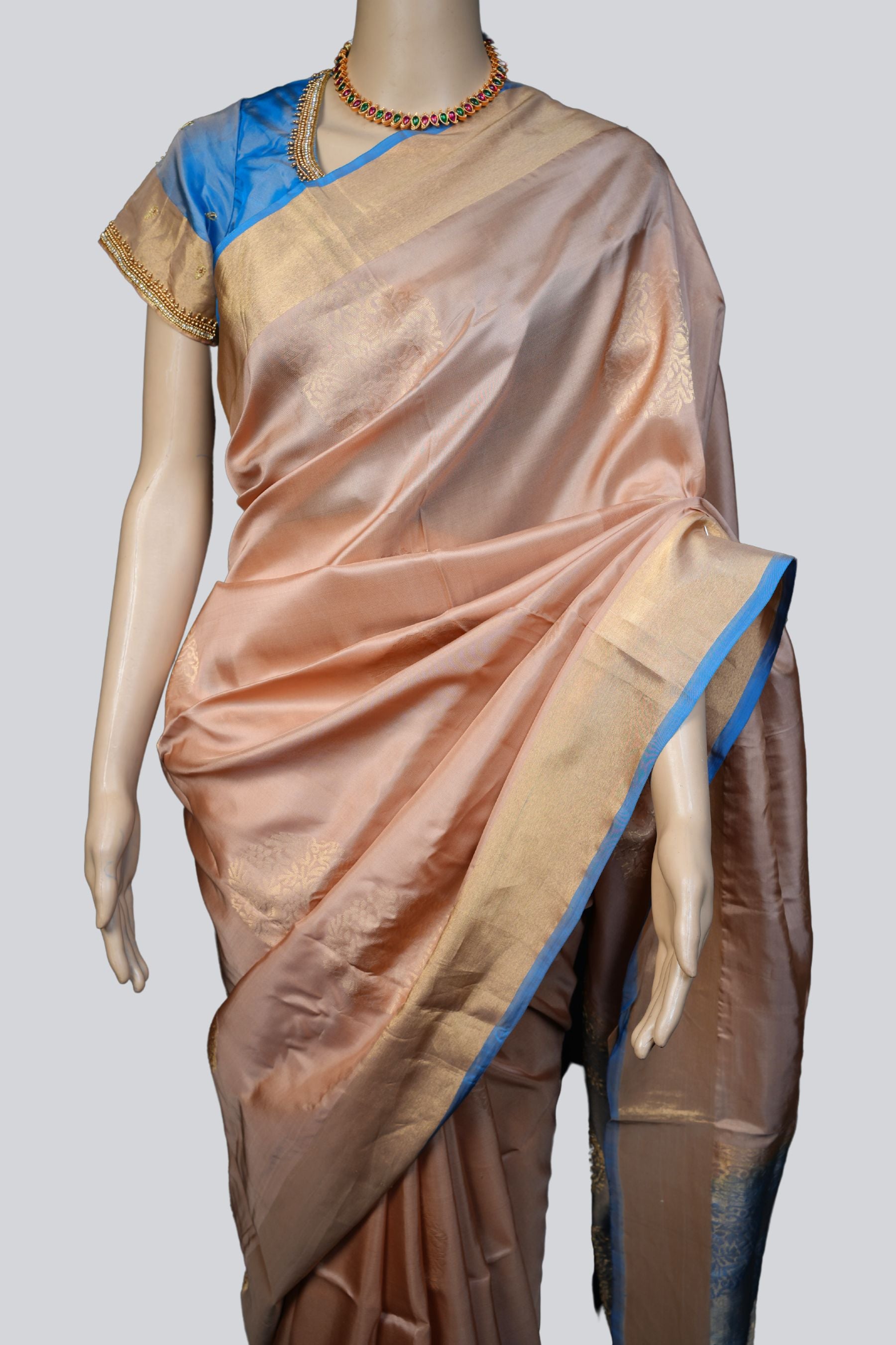 Kanjivaram Silk Set: Silver and Gold Zari Sarees with Butta Concept