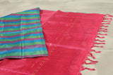 Hand-Woven Banana Pith Saree - Borderless Chic and Sustainable