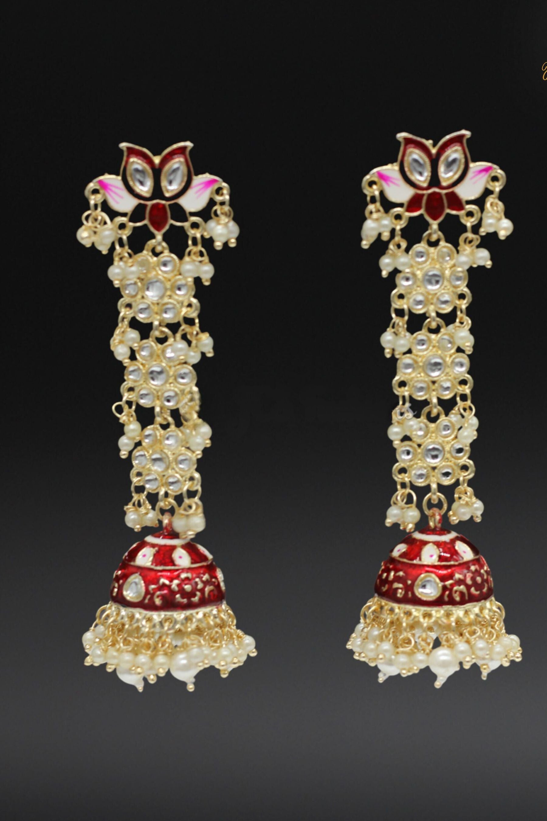 Kundan Long earring With Jhumka For Women | JCSFashions