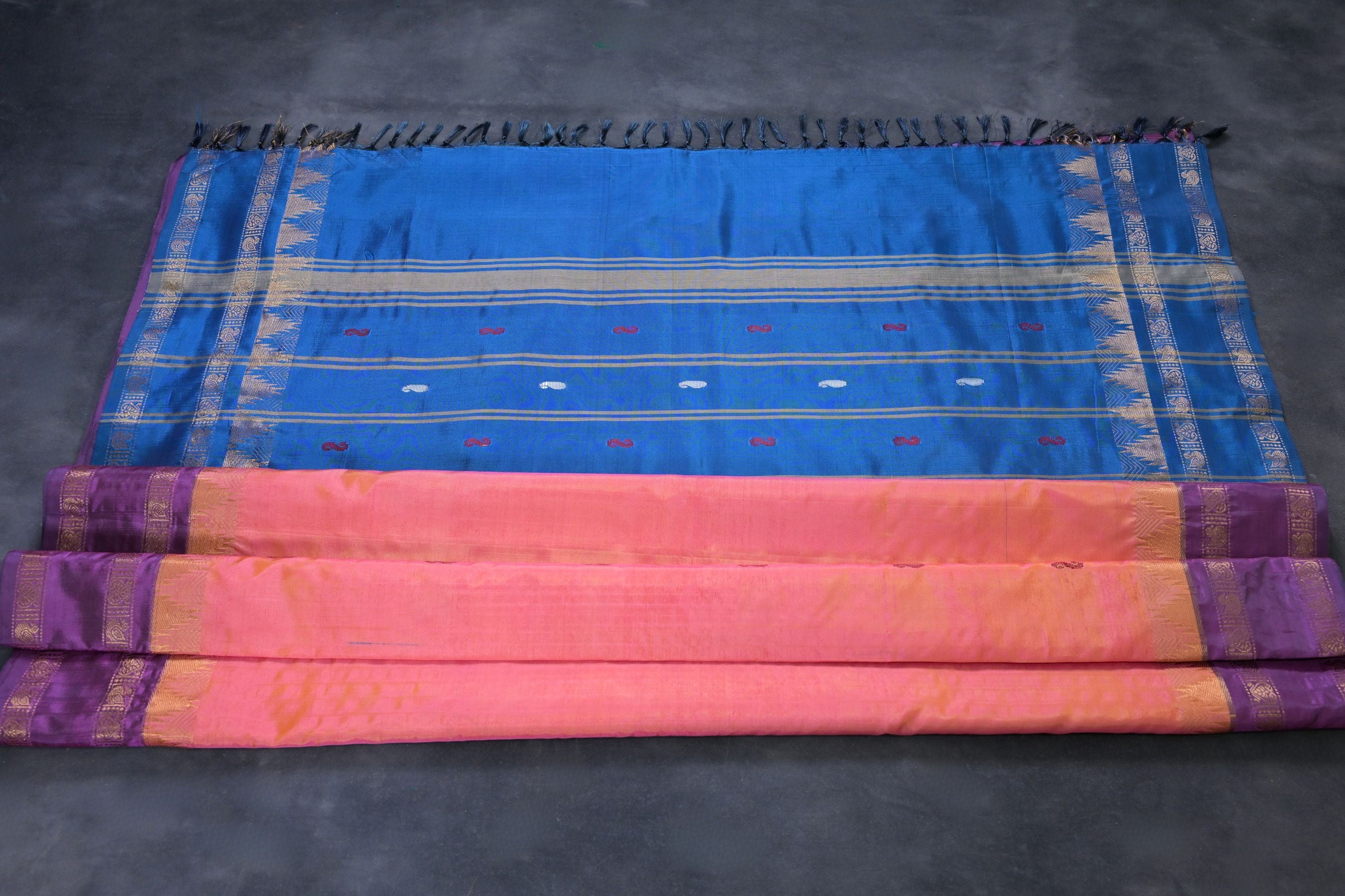 Eco-Friendly Banana Pith Saree with Elegant Gold Zari Border Saree JCS Fashions