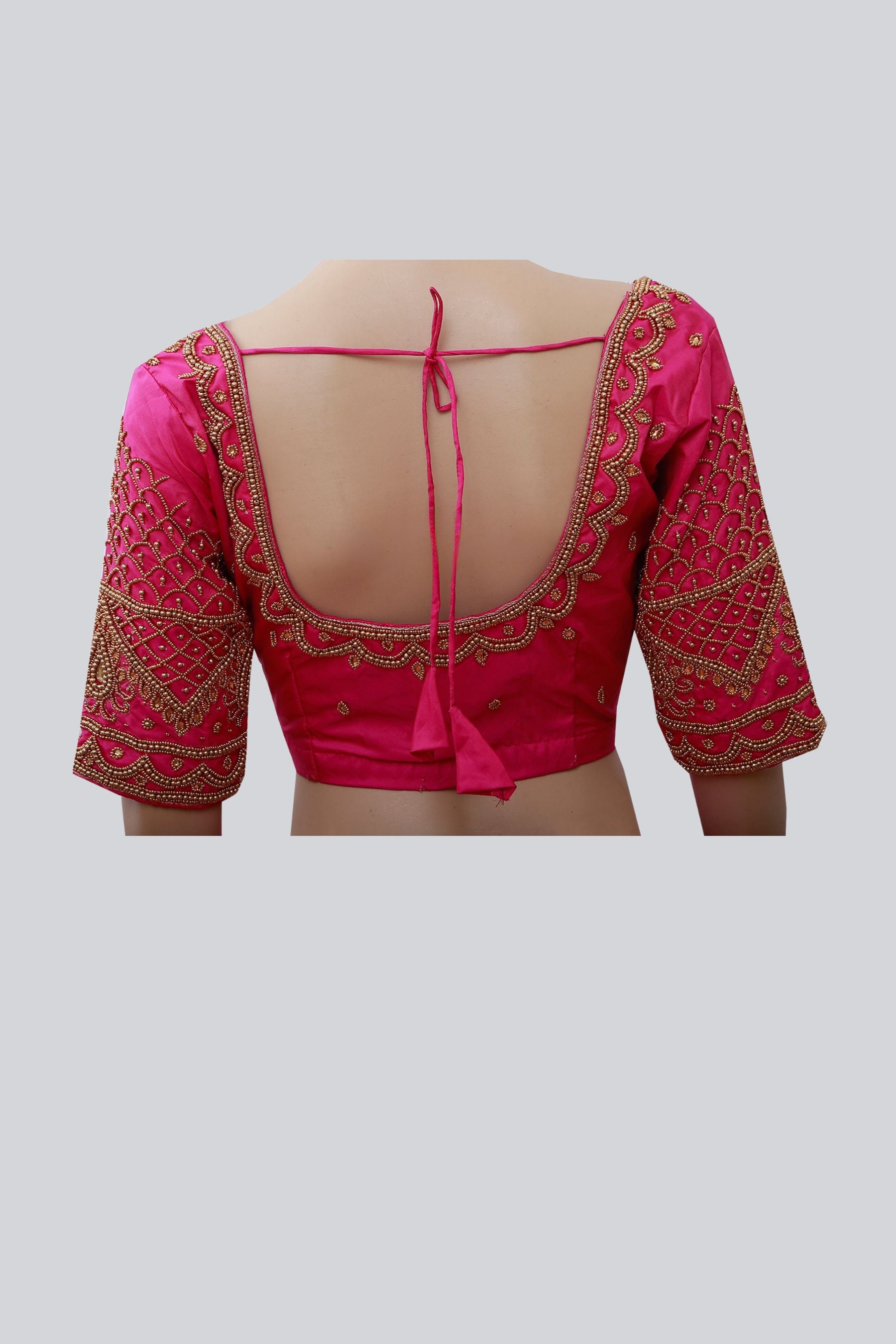 Intricate Design Aari/Maggam Work Bridal Blouse For Women Blouse JCS Fashions