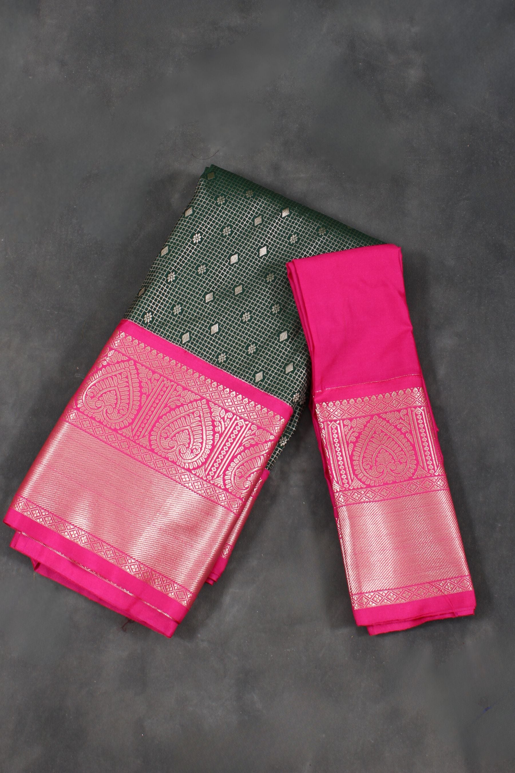 Regal Kanchipuram Silk Saree with Intricate Detailing by JCS Fashions Saree JCS Fashions Green 5.5 meters