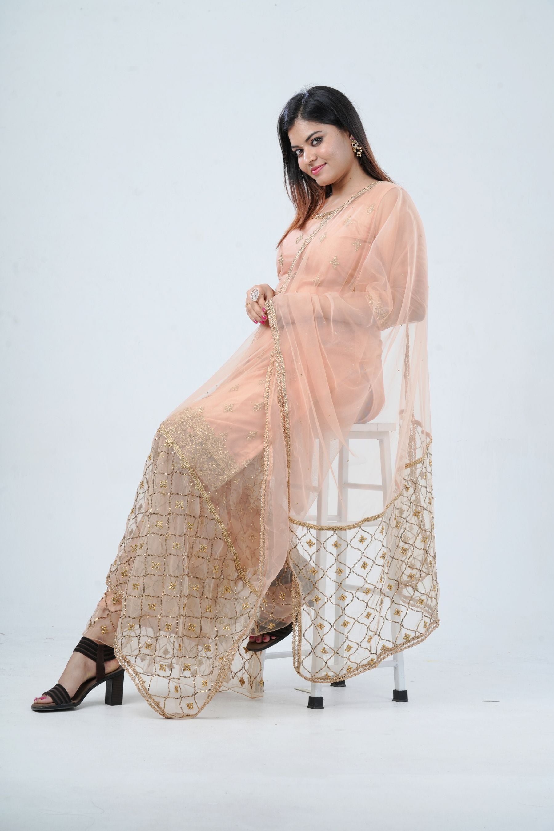 Ethnic Elegance: Soft Net Sharara - Perfect for Special Occasions KURTI JCS Fashions