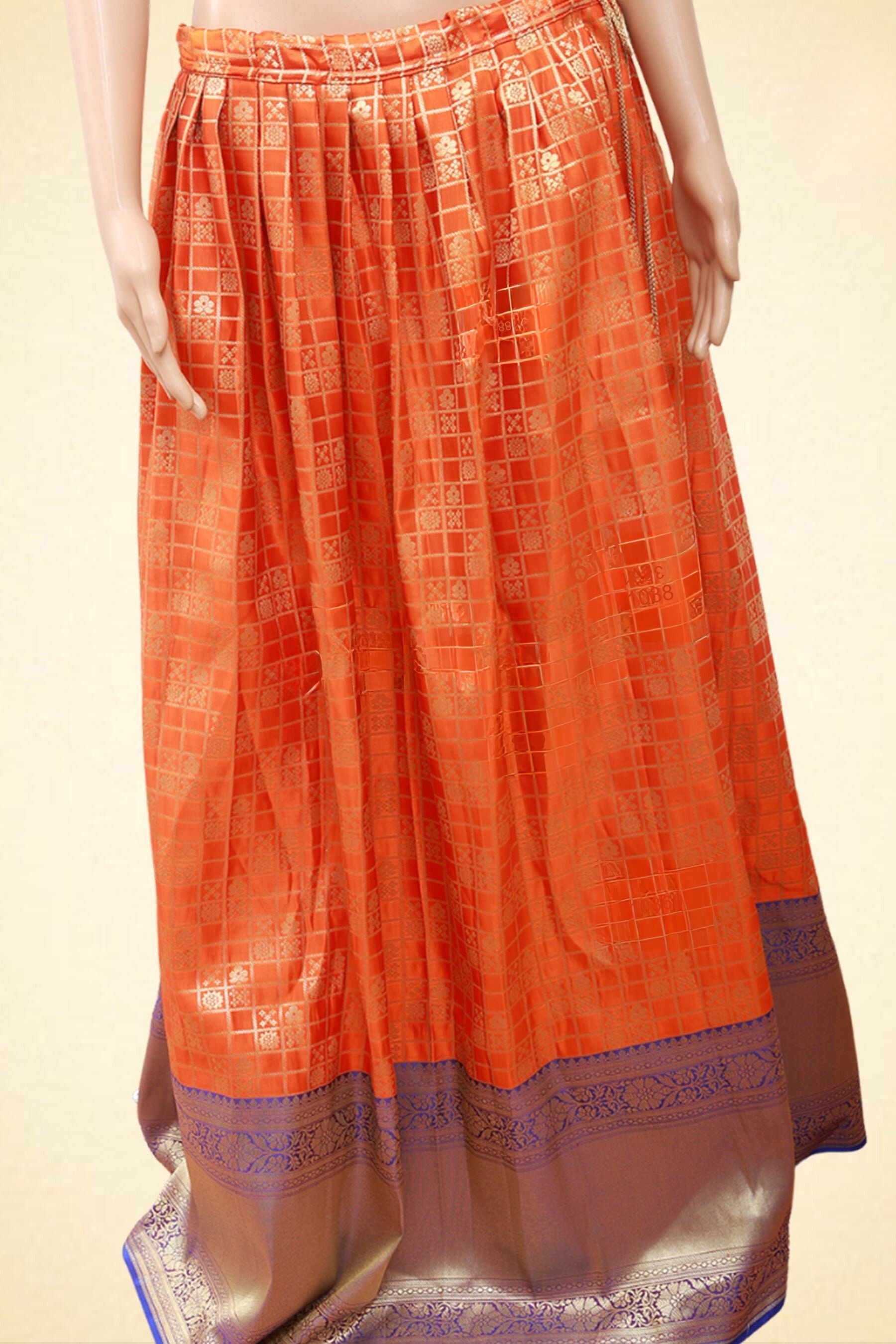 Traditional Banarasi Pattu Pavas Lehenga With Kanchi Border Blouse LEHENGA JCS Fashions