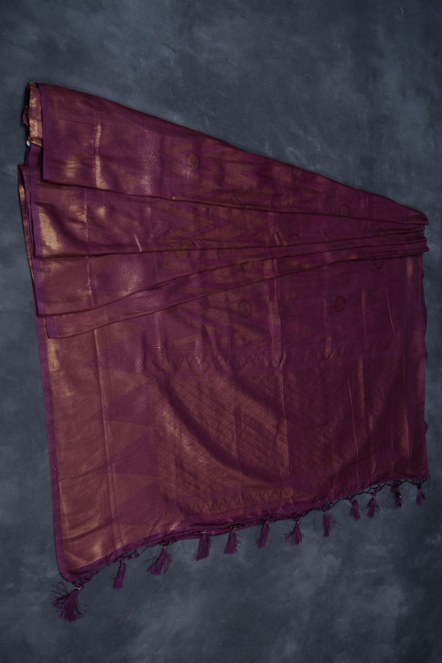 Wine Color Soft Semi-Silk Saree With stitched Blouse