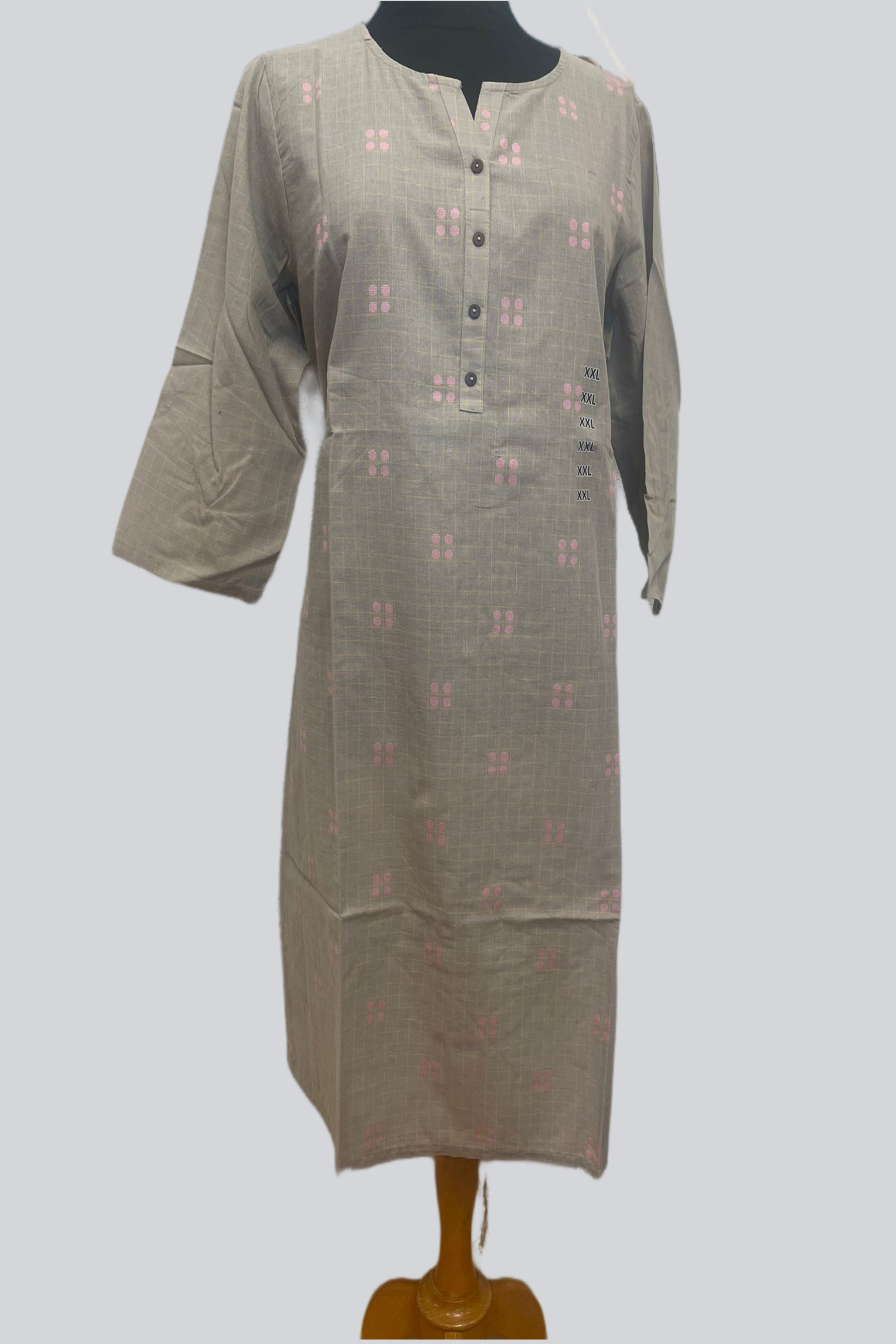 Dive into Cool Comfort with Our Handloom Cotton Kurtis at JCS Fashions Kurti JCS Fashions Grey Small (36)