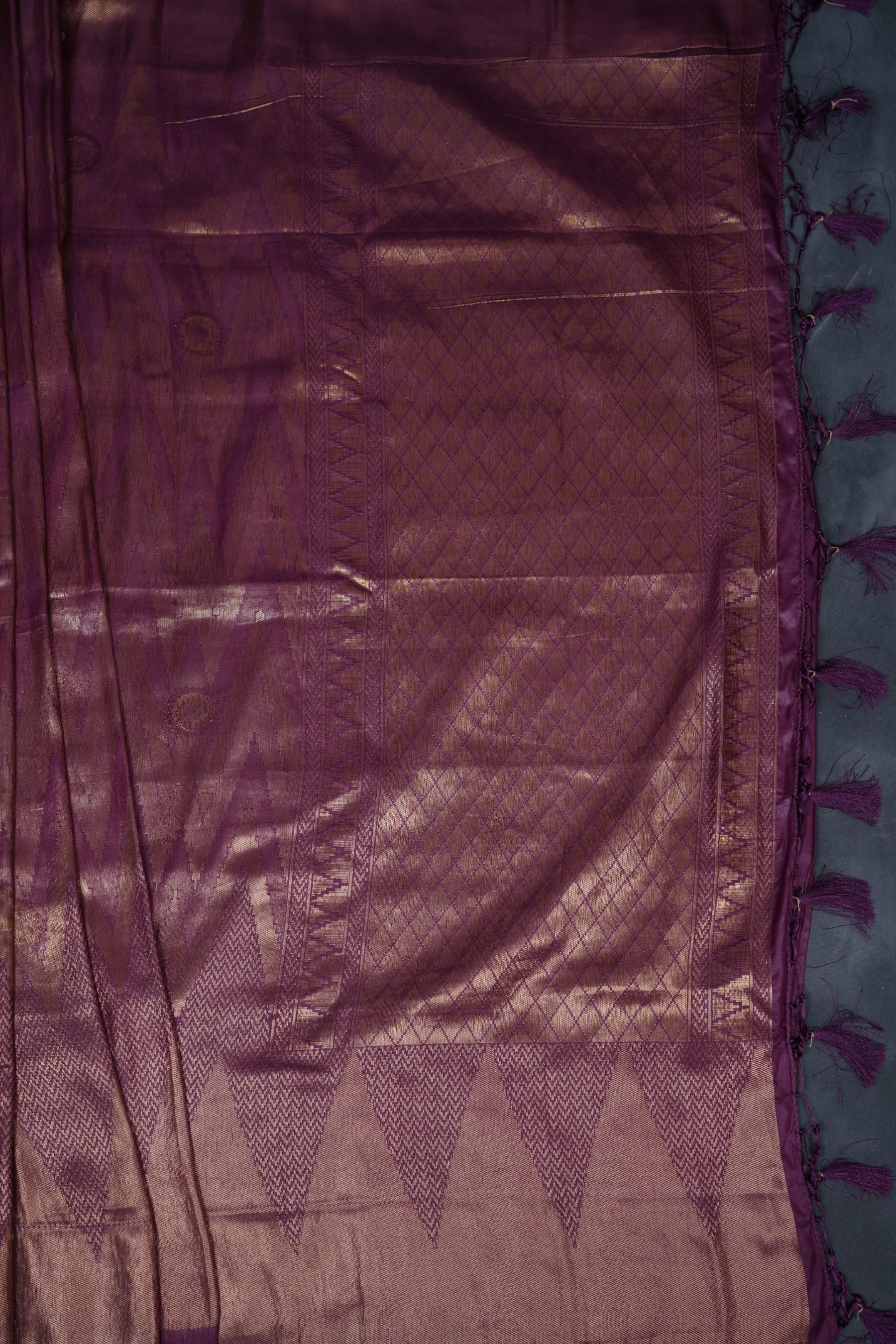 Wine Color Soft Semi-Silk Saree With stitched Blouse