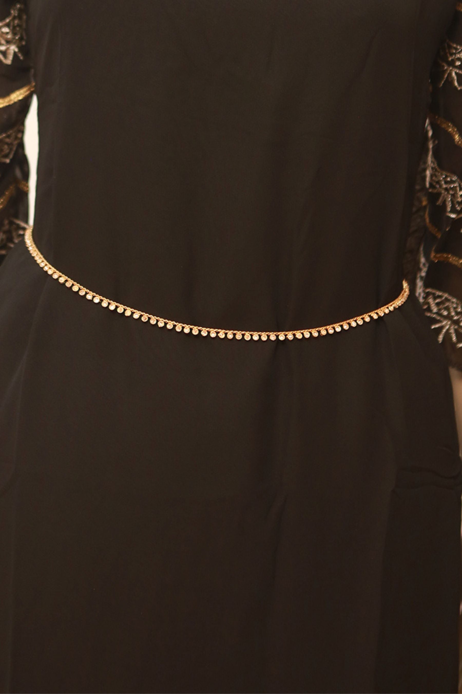 Chic Adjustable Hip Chain: 41" Full Length, White Stones & Matte Finish Jewelry JCS Fashions