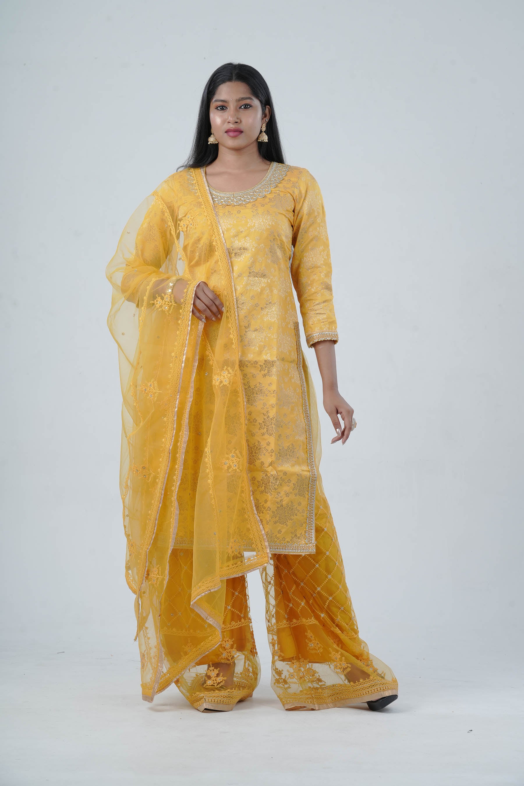 Elegant Embroidered Kurti Salwar Kameez with Matching Dupatta KURTI JCS Fashions