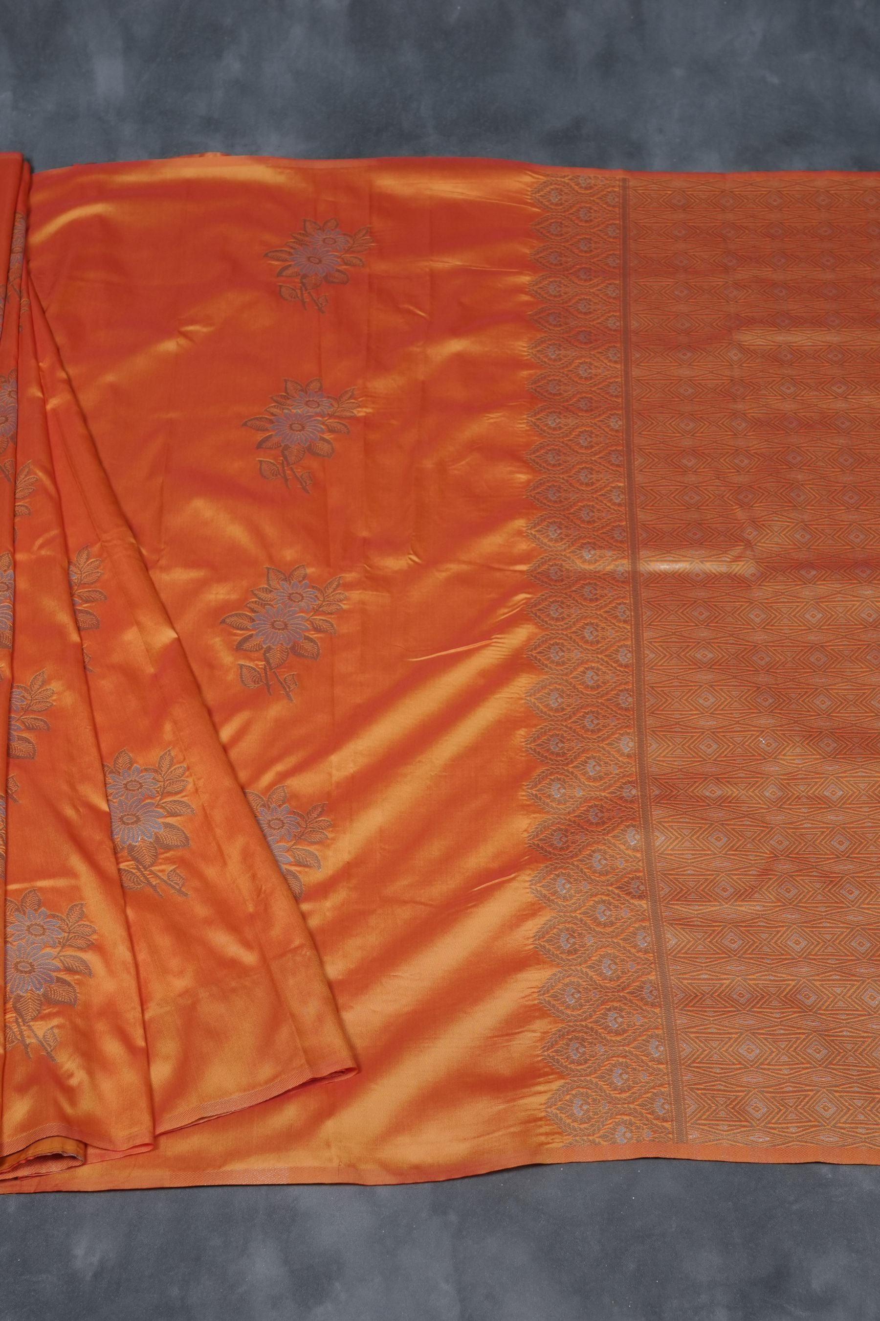 Soft Silk Sarees with Allover Antic and Silver Motifs at JCS Fashions