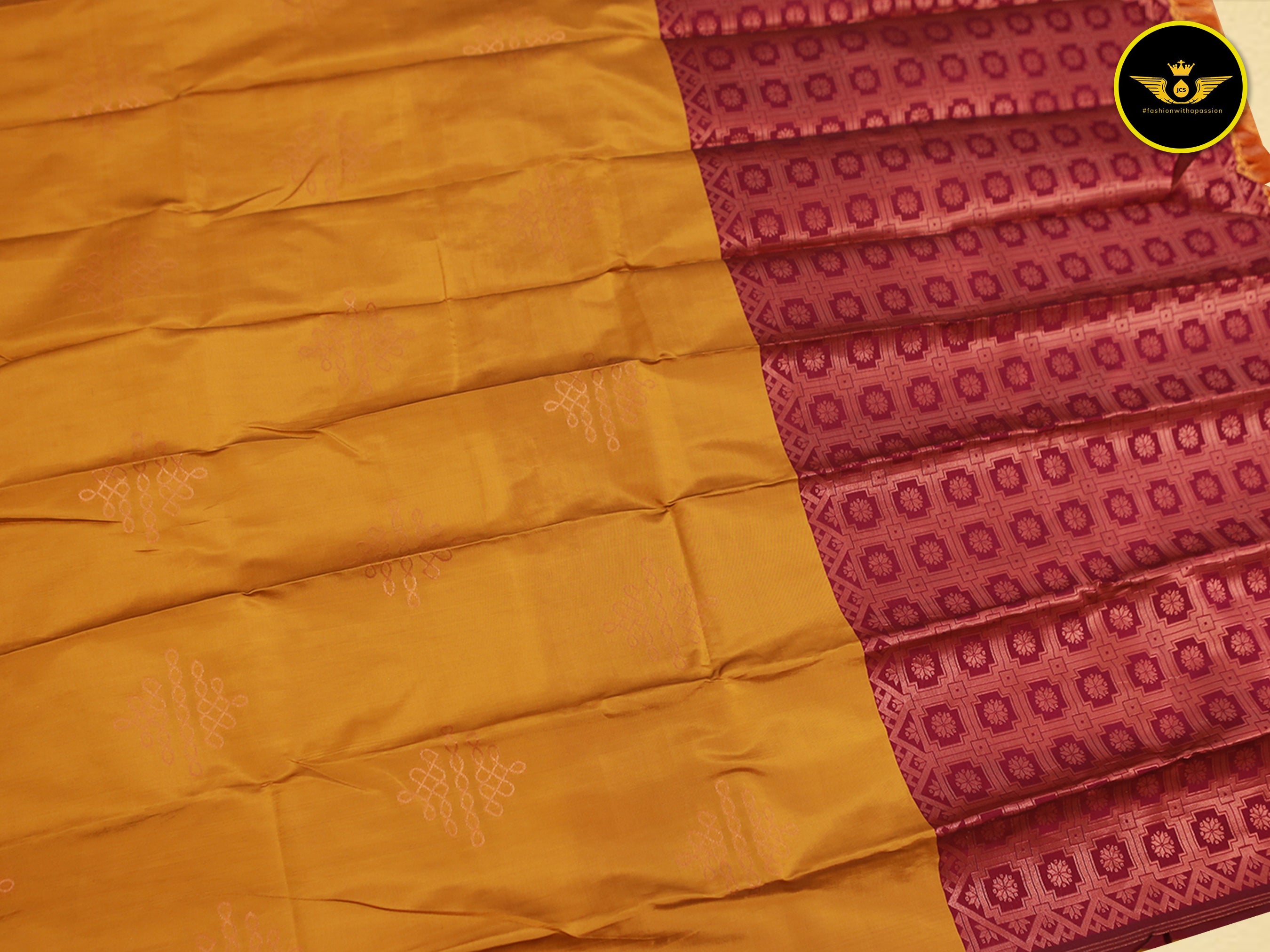 Exquisite Rangoli Art Silk Saree with Kolam Design - Lightweight Saree JCS Fashions