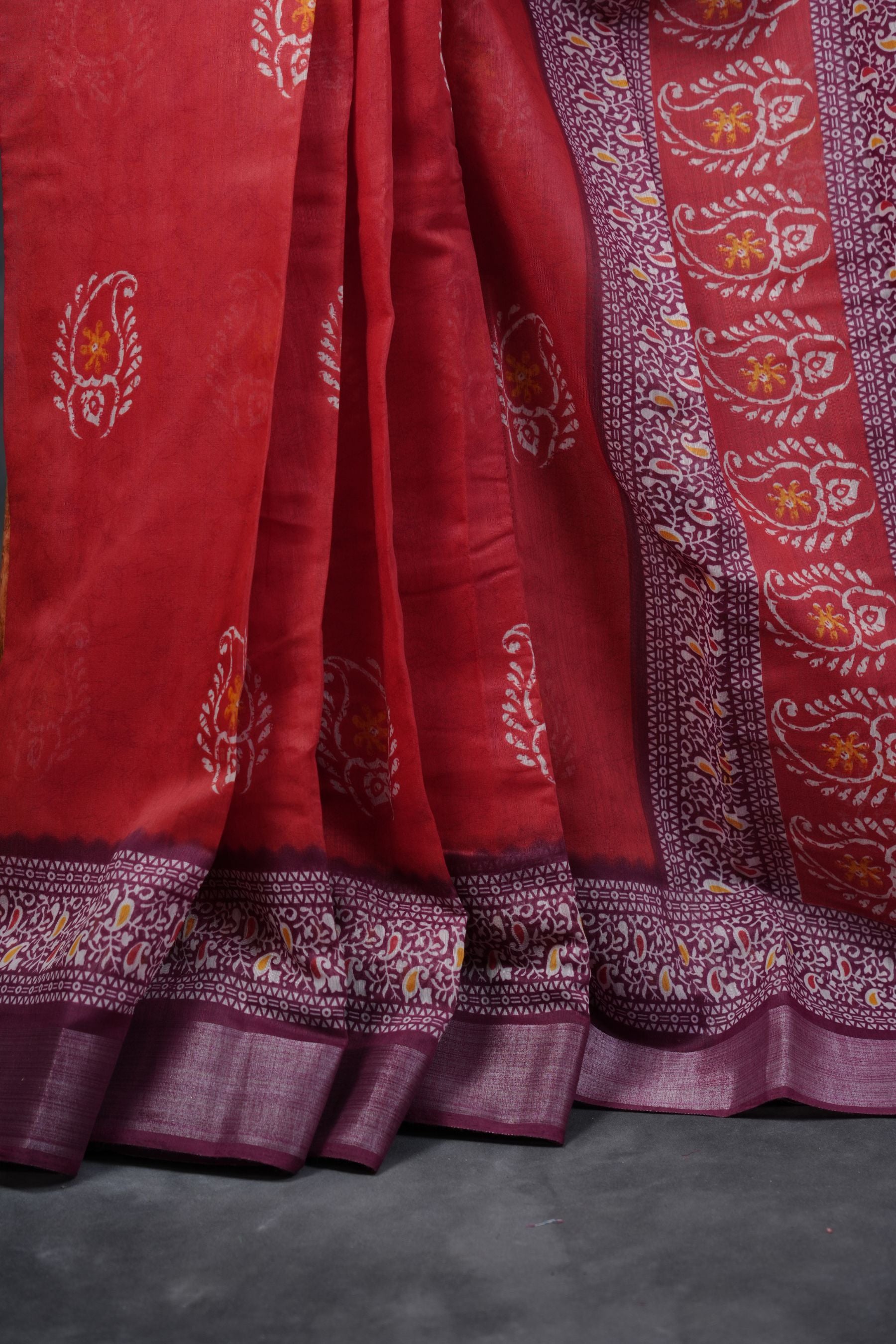 Elevate Elegance: Soft Jute Sarees with Allover Bhandini Print