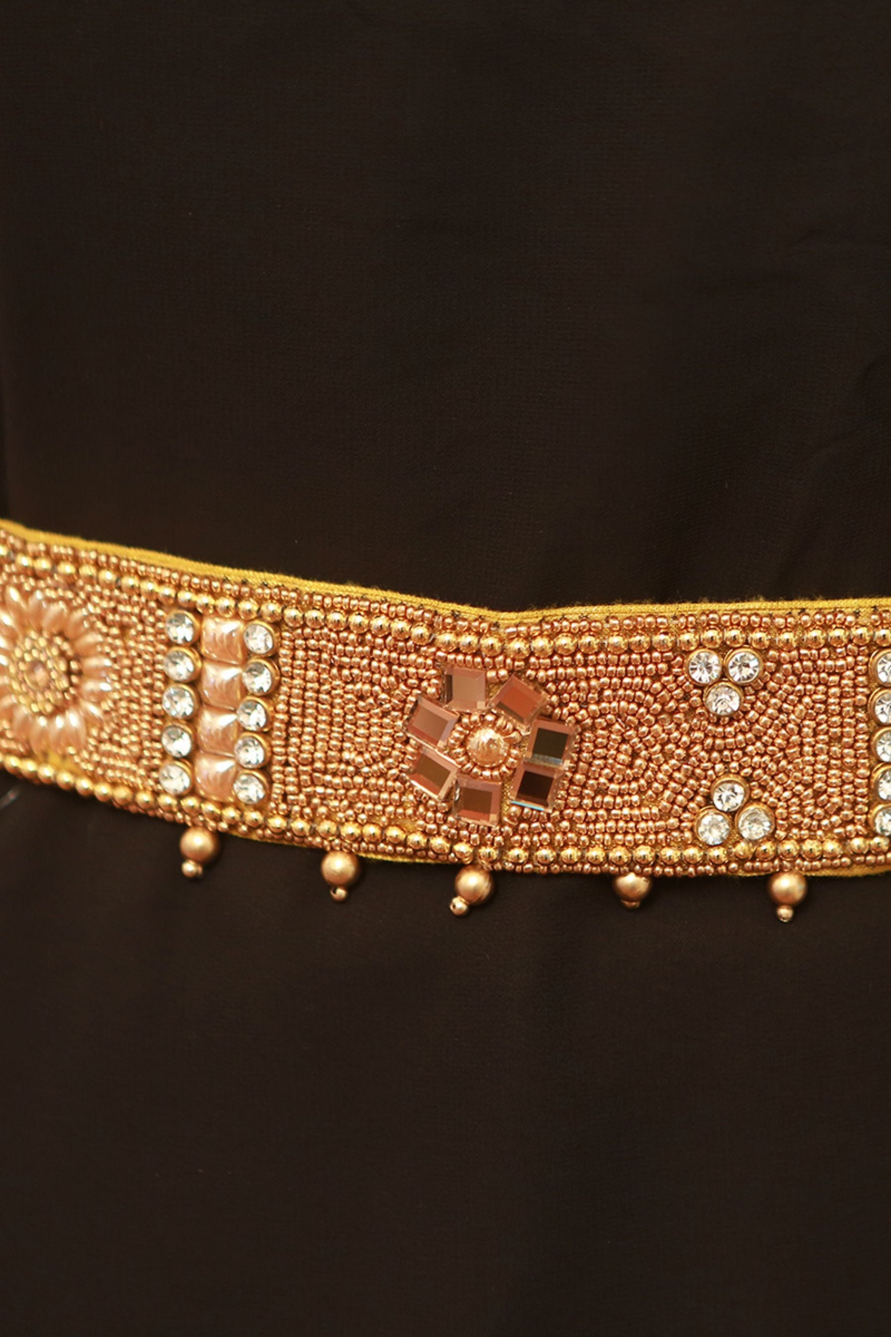 Aari & Maggam Work Hip Belt with White Stones - Elevate Your Style Jewelry JCS Fashions