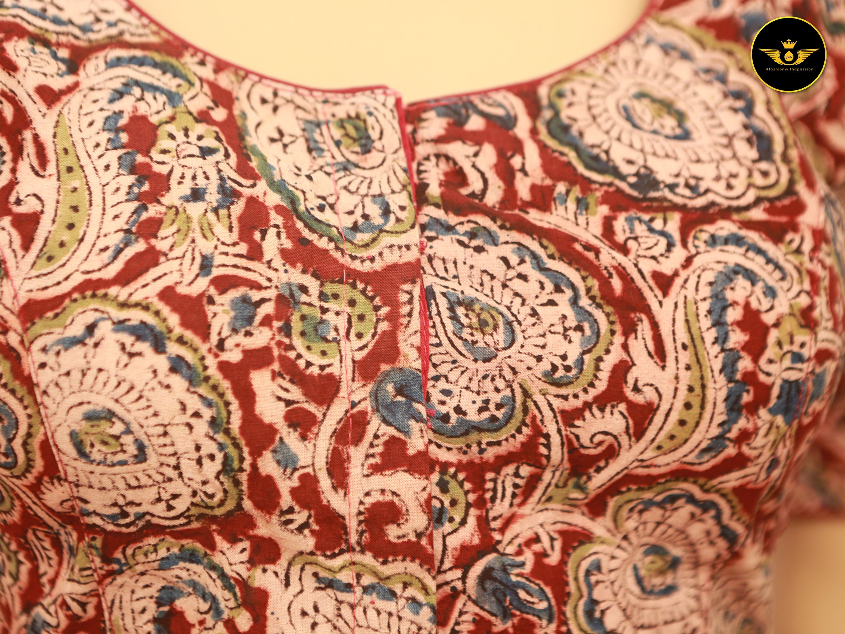 Kalamkari Cotton Readymade Padded Blouse For Traditional And Formal Wear Blouse JCS Fashions