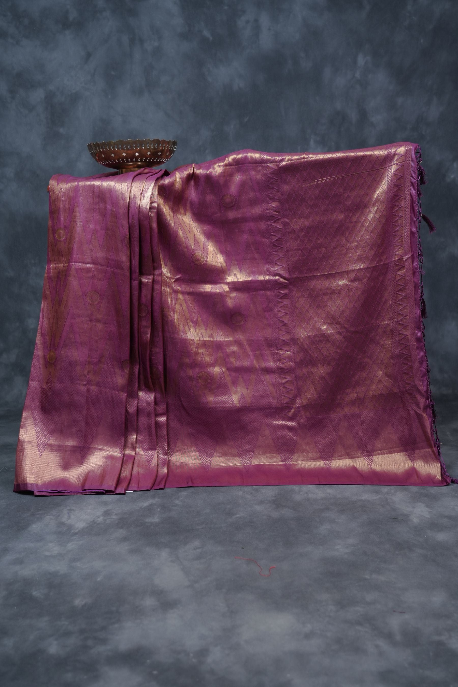 Wine Color Soft Semi-Silk Saree With stitched Blouse