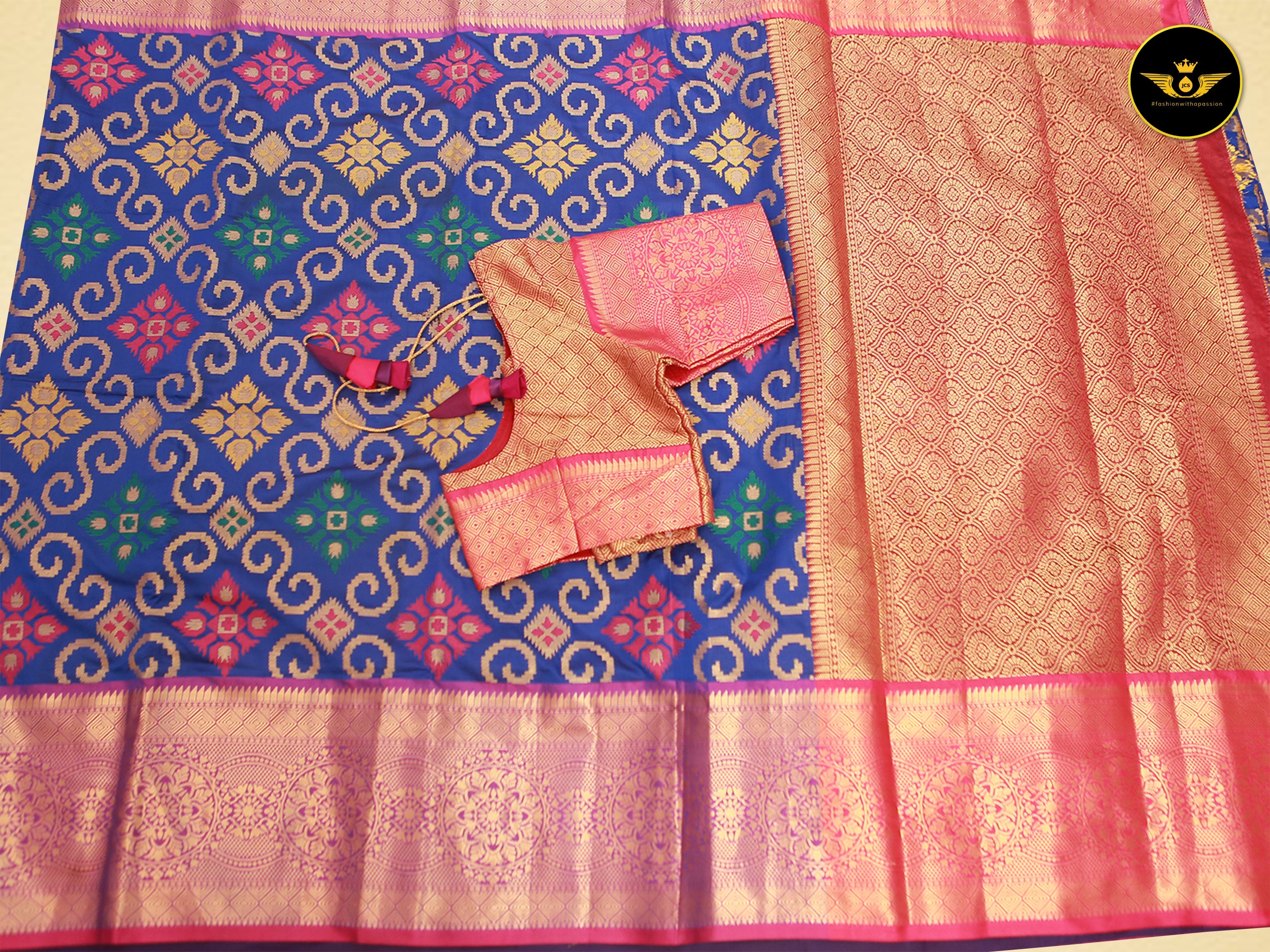 Traditional Banarasi Handloom Saree With intricate zari work throughout SAREE JCS Fashions