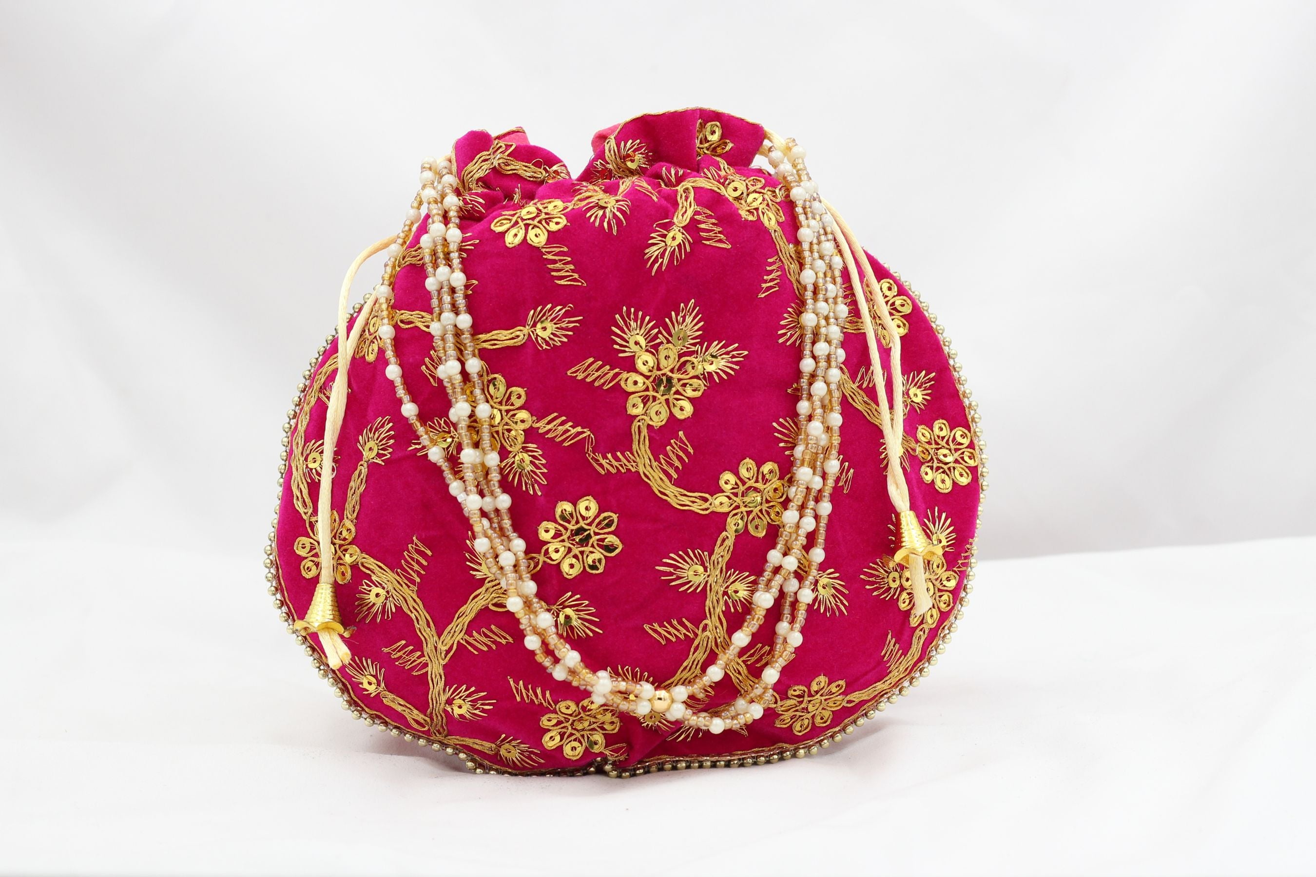 Embellished Colorful Potli for Women - Traditional & Jazzy Accessory Potli JCS Fashions Red 22*23