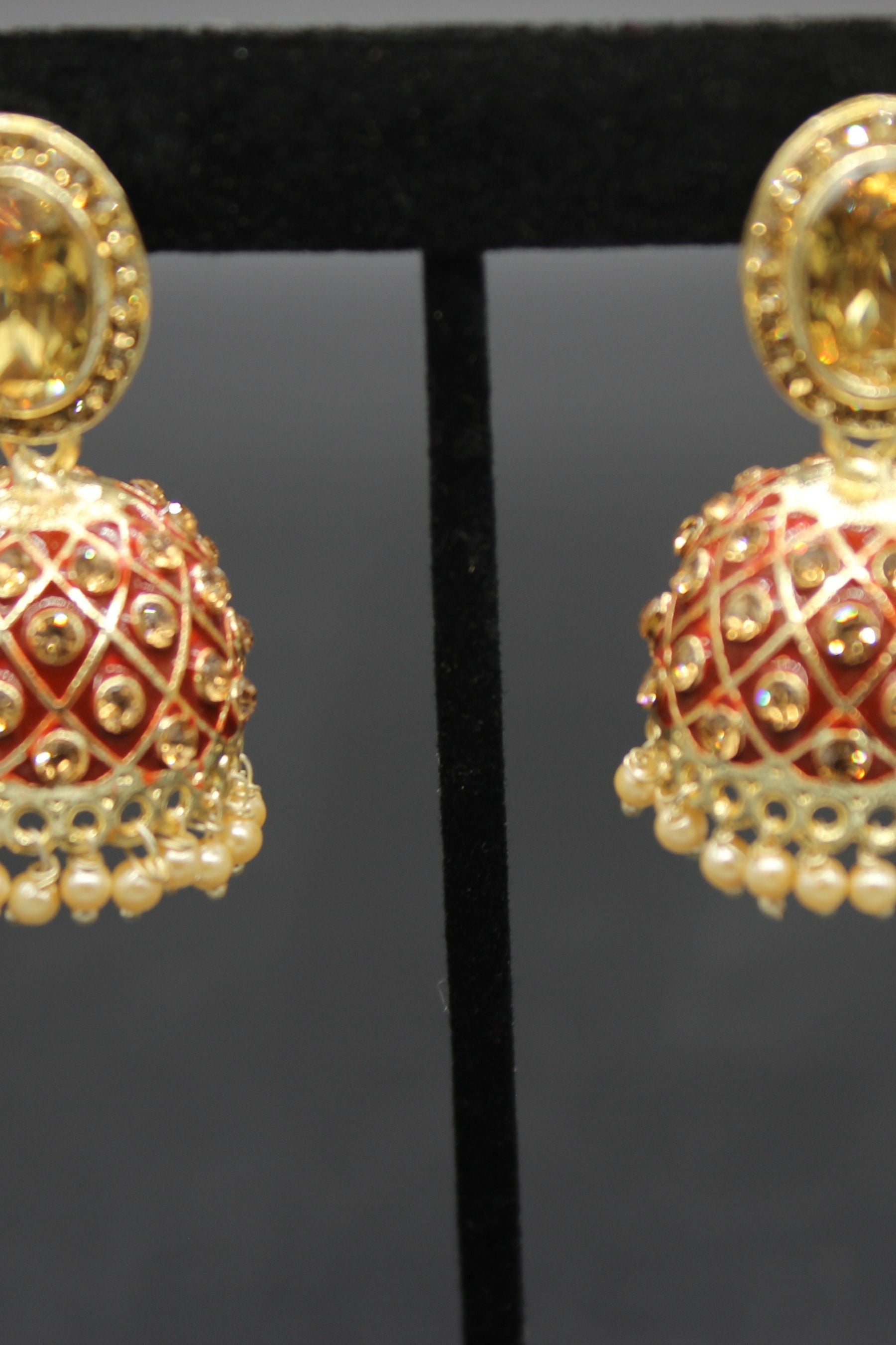 Kundan Jhumka Earrings With stones. Multiple Colors Available