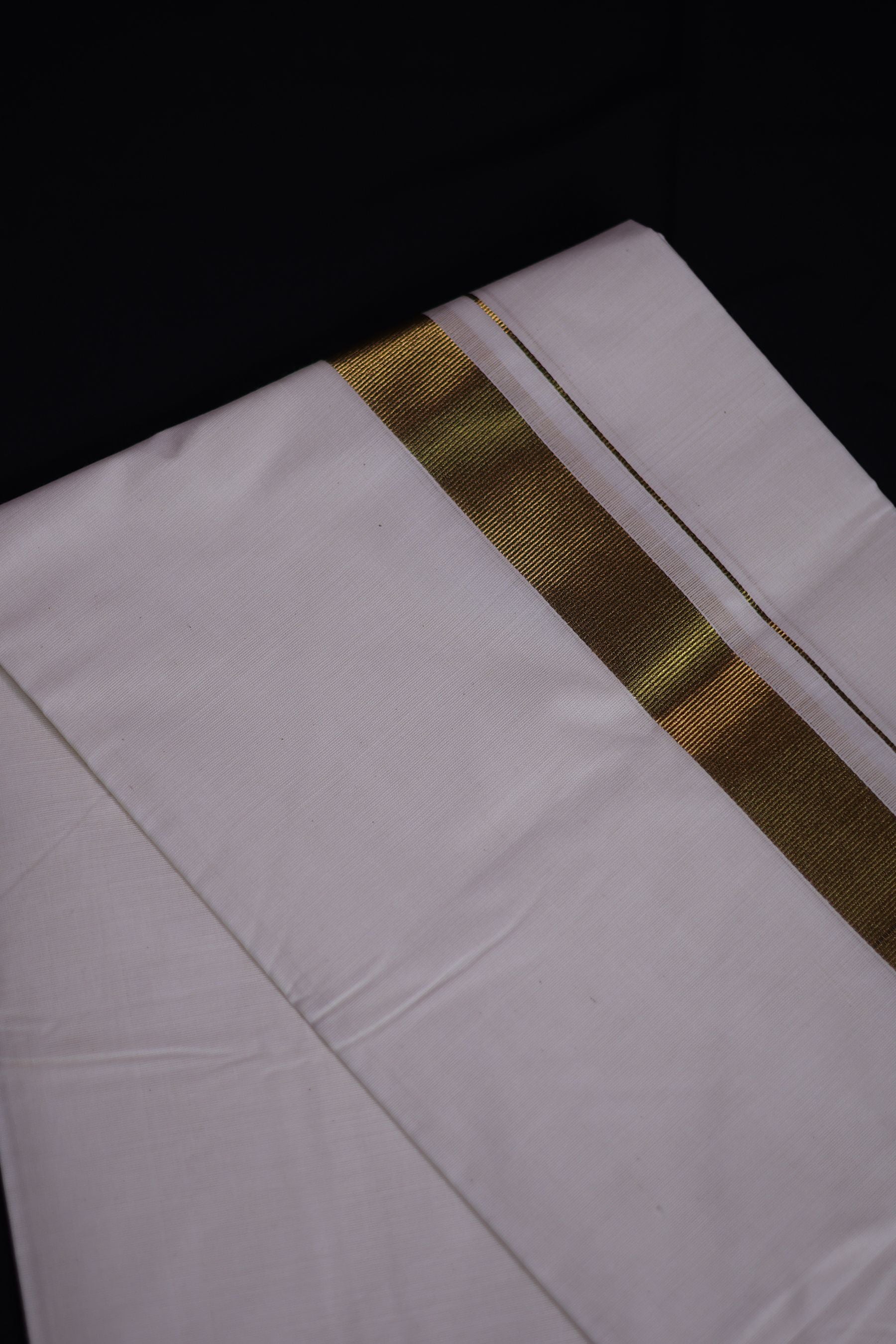 Men's Luxury Kerala Cotton Angavastram with Sparkling Copper Zari Lines Shawl JCS Fashions