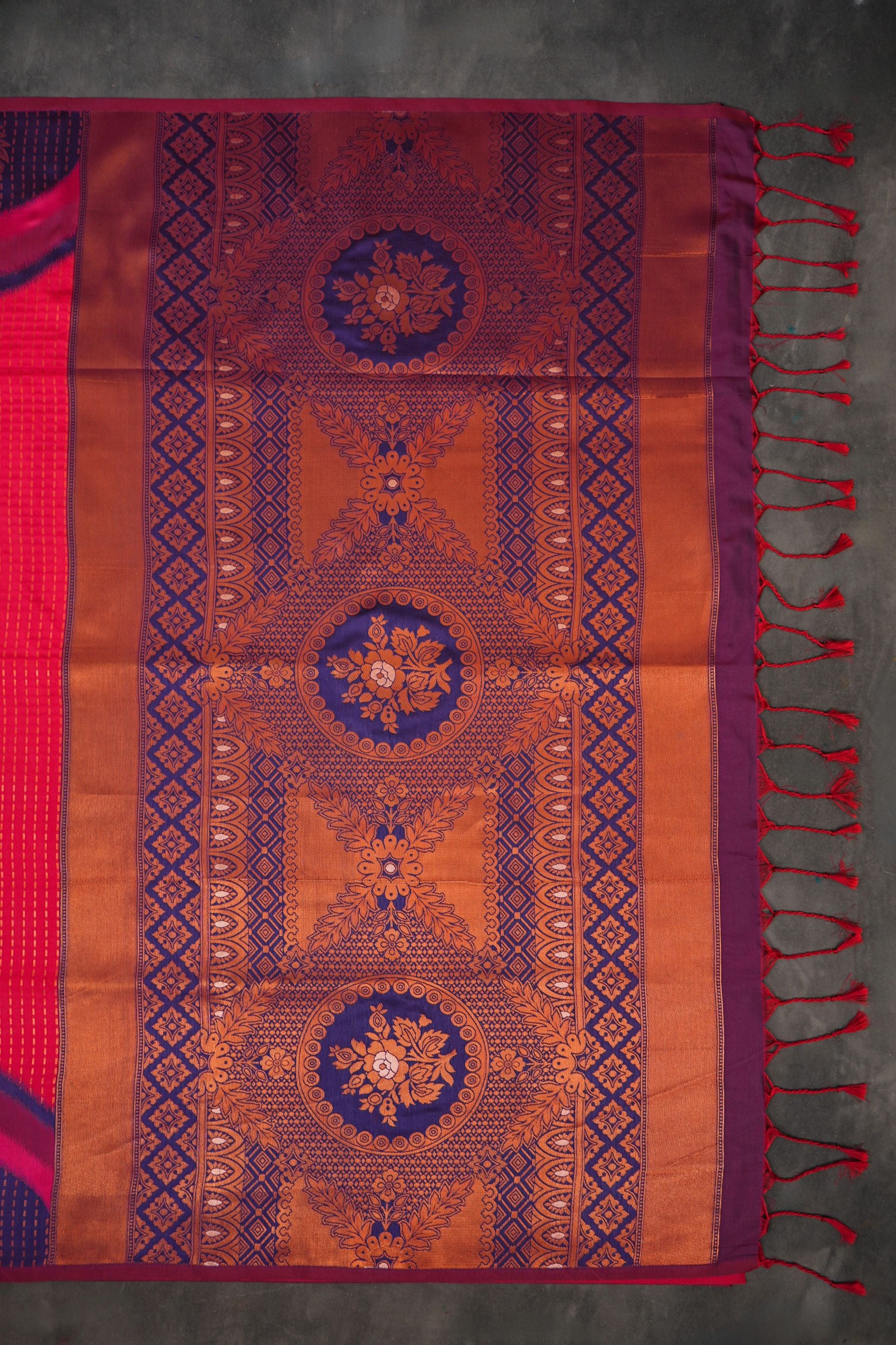 Luxurious Kanchipuram Semi-Silk Saree with Copper Zari Saree JCS Fashions