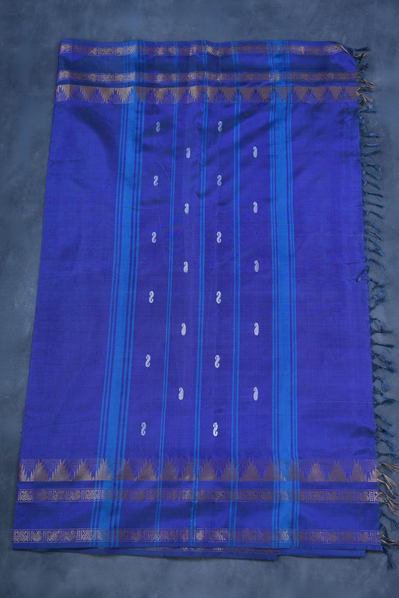 Elegant 100% Banana Pith Saree with Handwoven Gold Zari Border