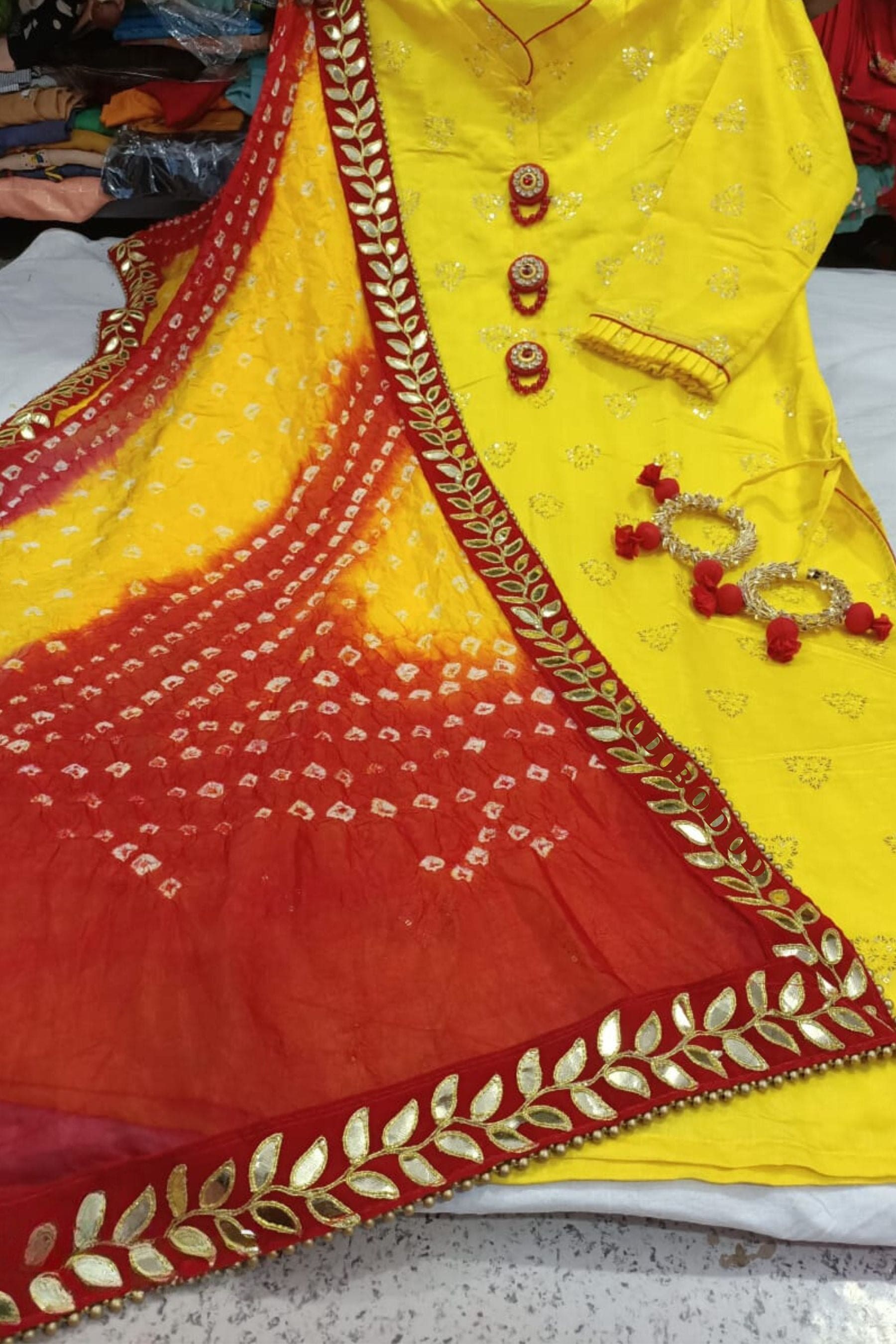 Muslin Fabric with Stunning Buti and Ghat Chola Dupatta at JCSFashions