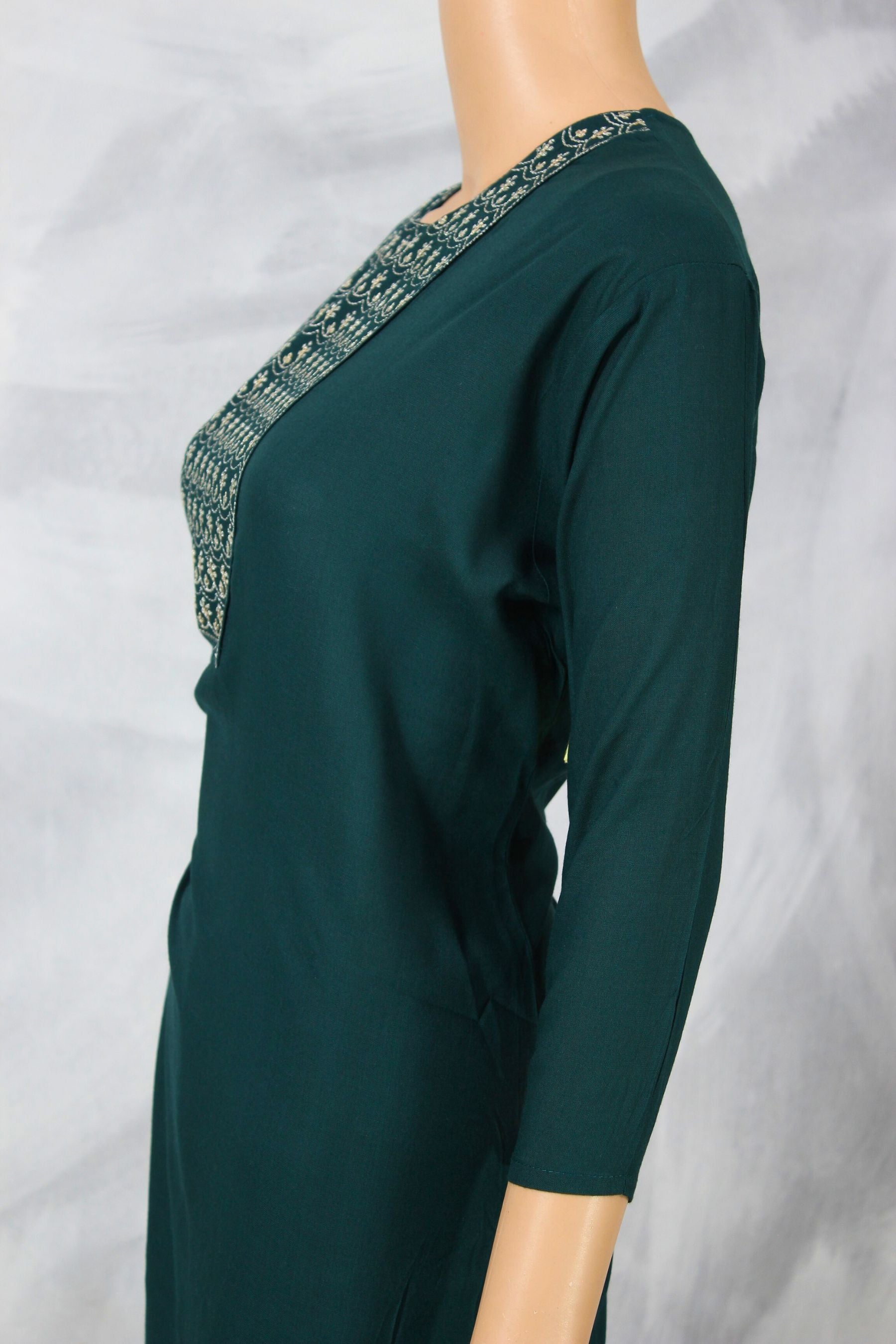 Zari Embroidery & Sequence Cotton Kurti: Comfortable Traditional Elegance KURTI JCS Fashions