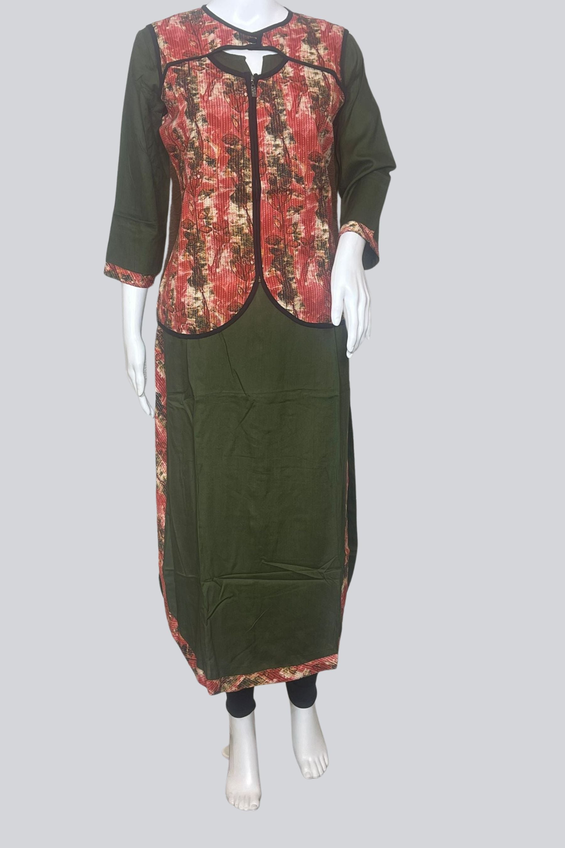 Chic Rayon Kurti with Short Overcoat | 46" Length - JCS Fashions KURTI JCS Fashions