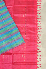 Hand-Woven Banana Pith Saree - Borderless Chic and Sustainable