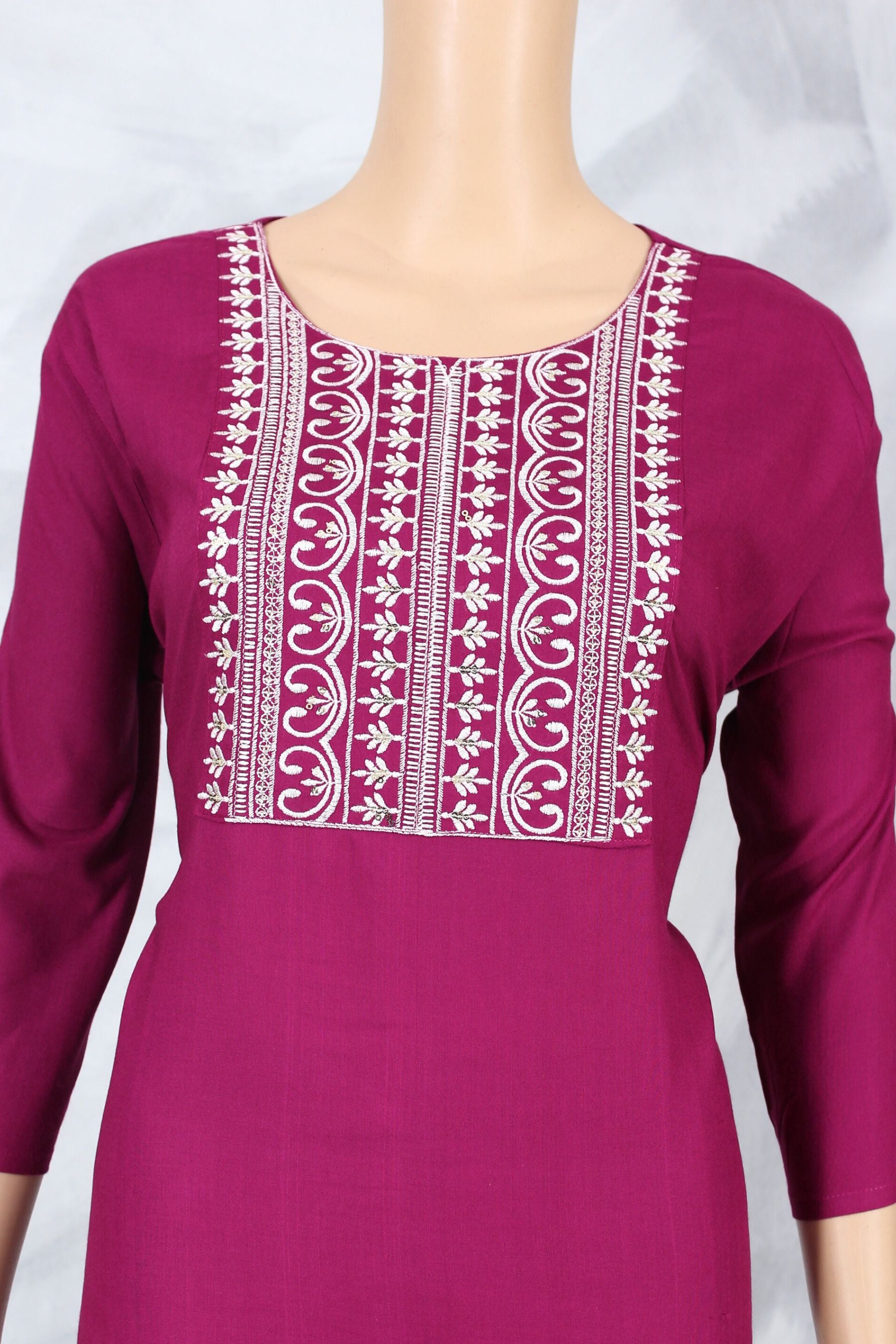 JCSFashions Elegant Embroidered Cotton Kurti with Sequin Highlights KURTI JCS Fashions