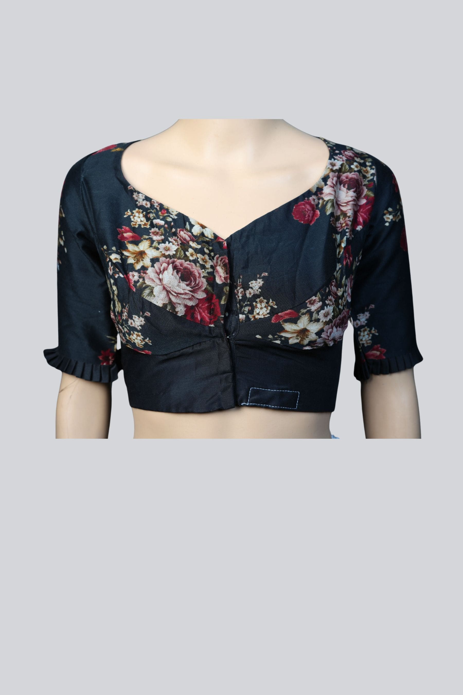 Chic Comfort: JCS Exclusive Digital Print Front Open Blouse in Soft Cotton Blouse JCS Fashions Black 38