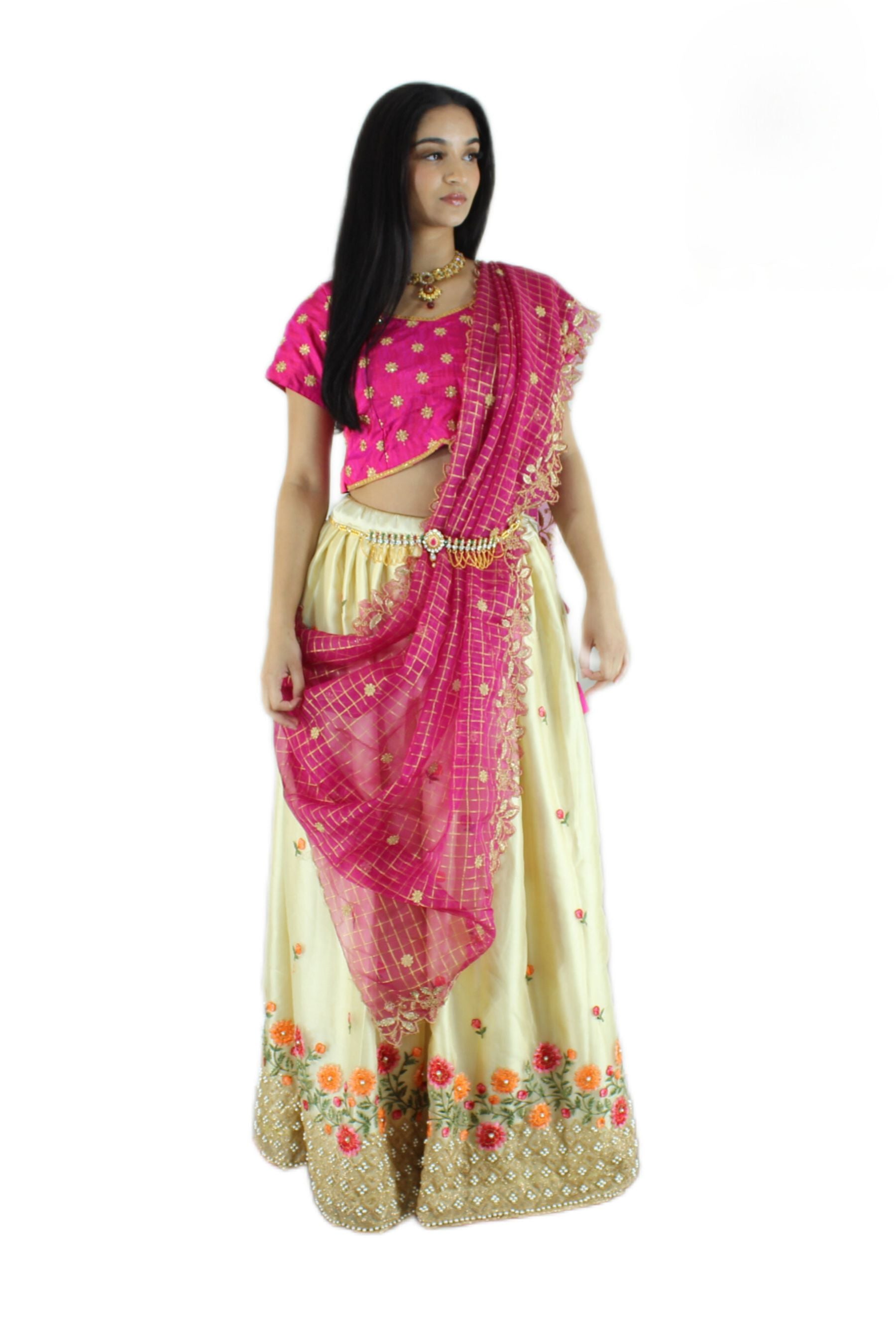 Indian Lehenga With Heavy Embroidery And Stone Work