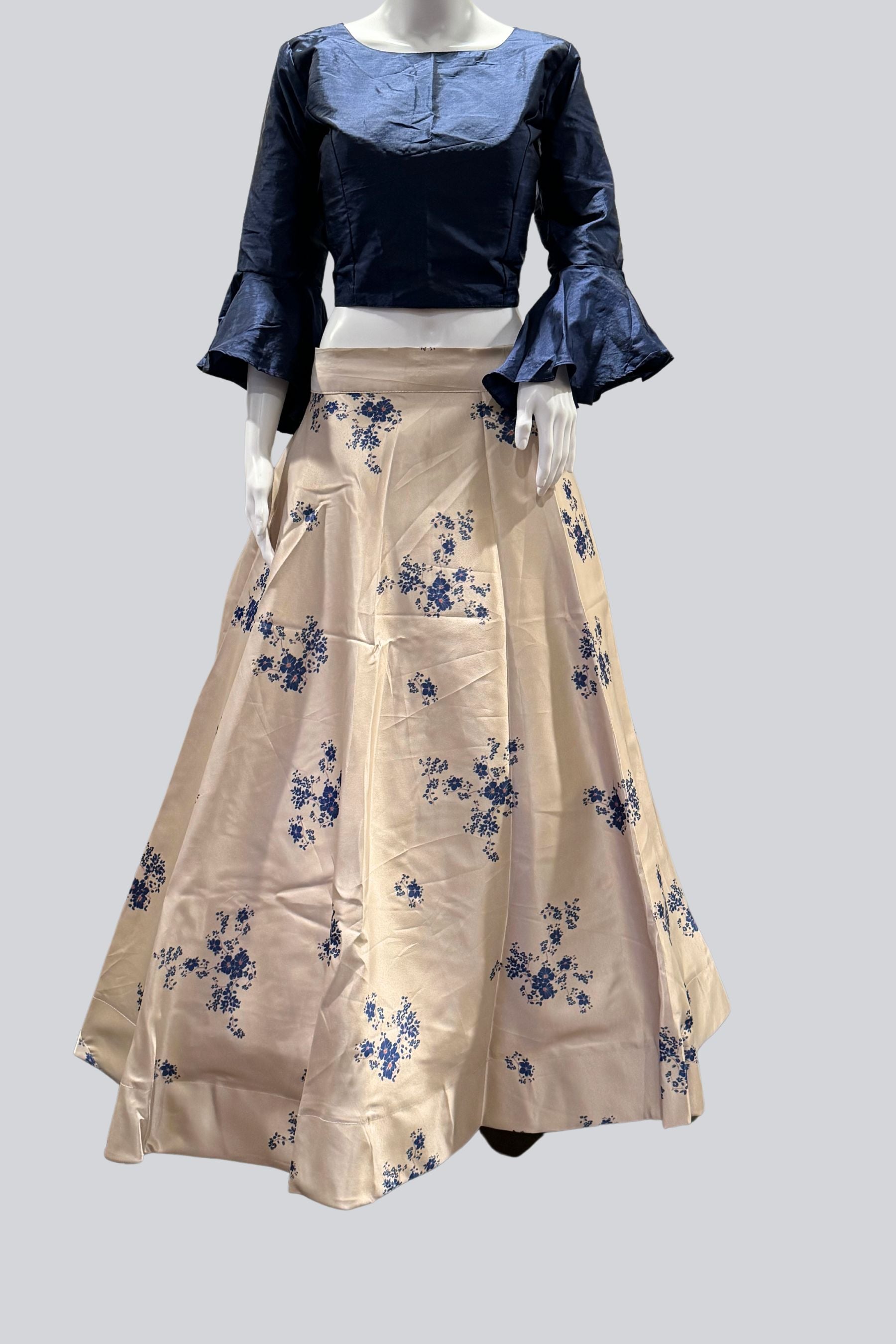 Stunning Canvas-Stitched Taffeta Silk Lehenga with Crop Top